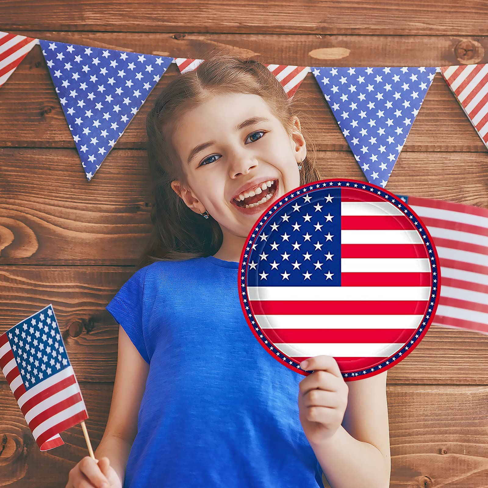 Gatherfun American Flag Plates & Napkins | Patriotic Party

