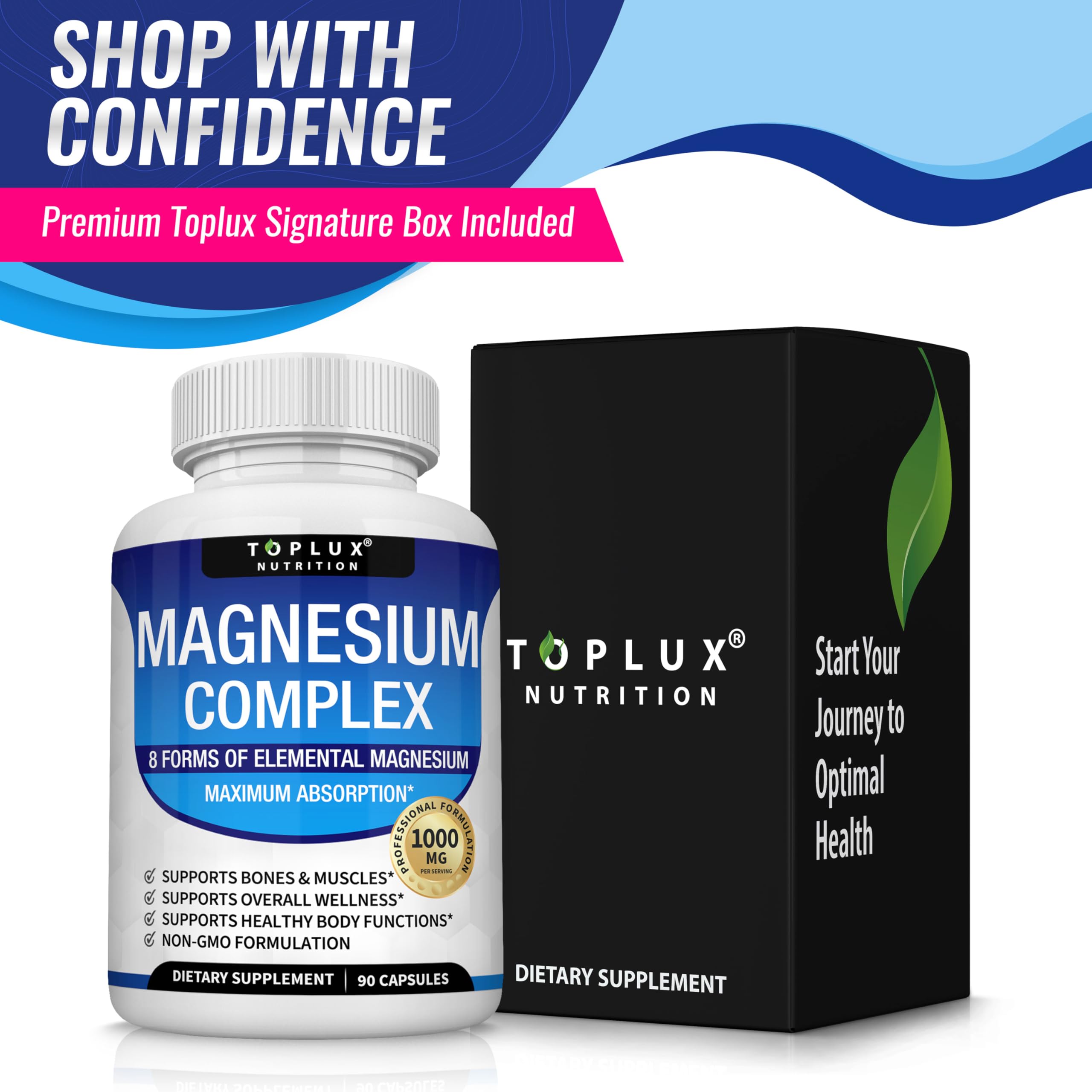 Toplux Magnesium Complex Supplement | Bone & Muscle Support

