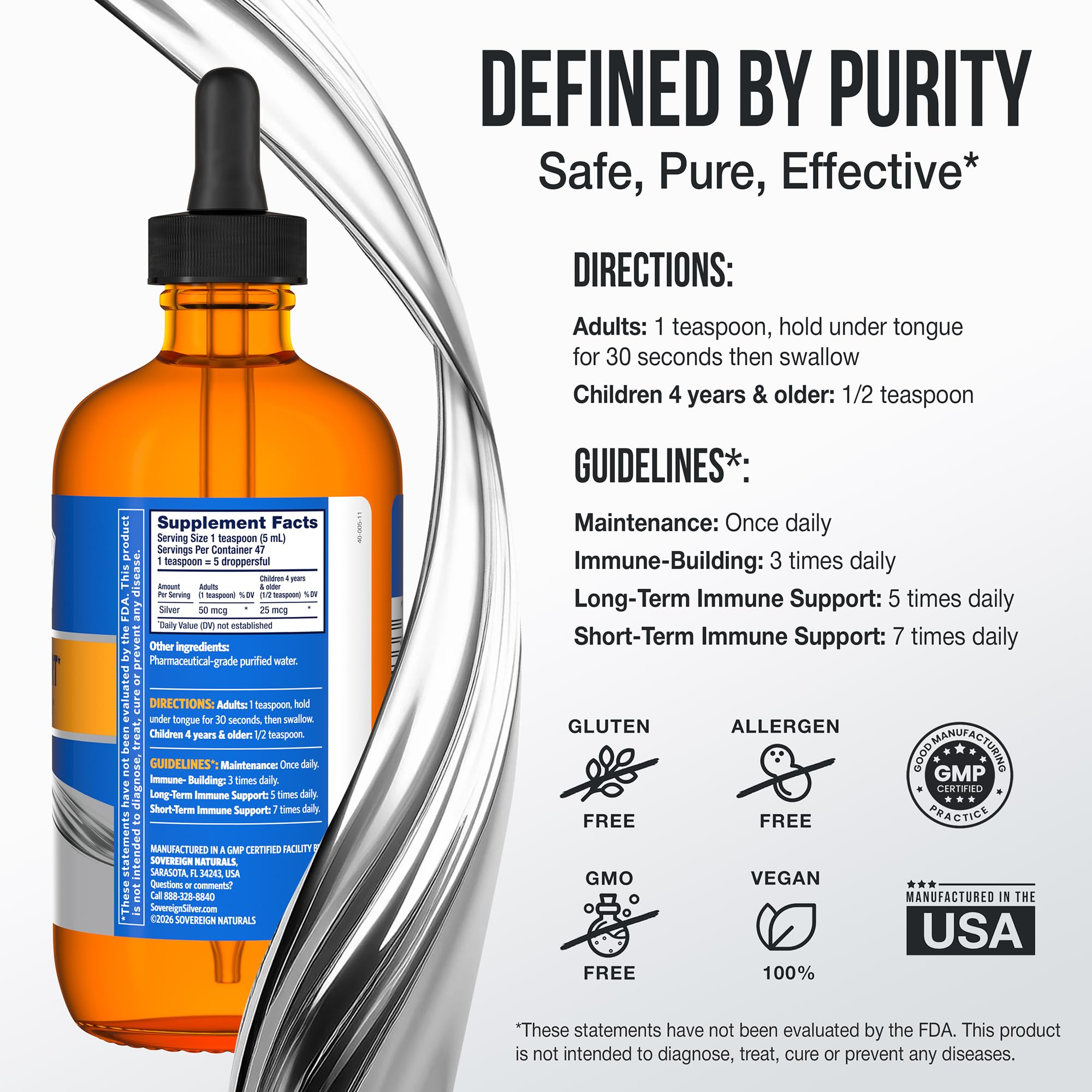 Sovereign Silver Immune Support Colloidal Silver Hydrosol

