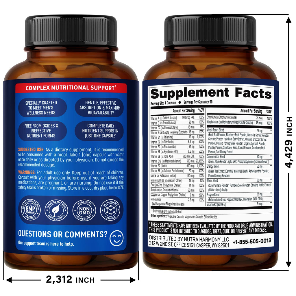 NUTRAHARMONY Men's Multivitamin for Energy


