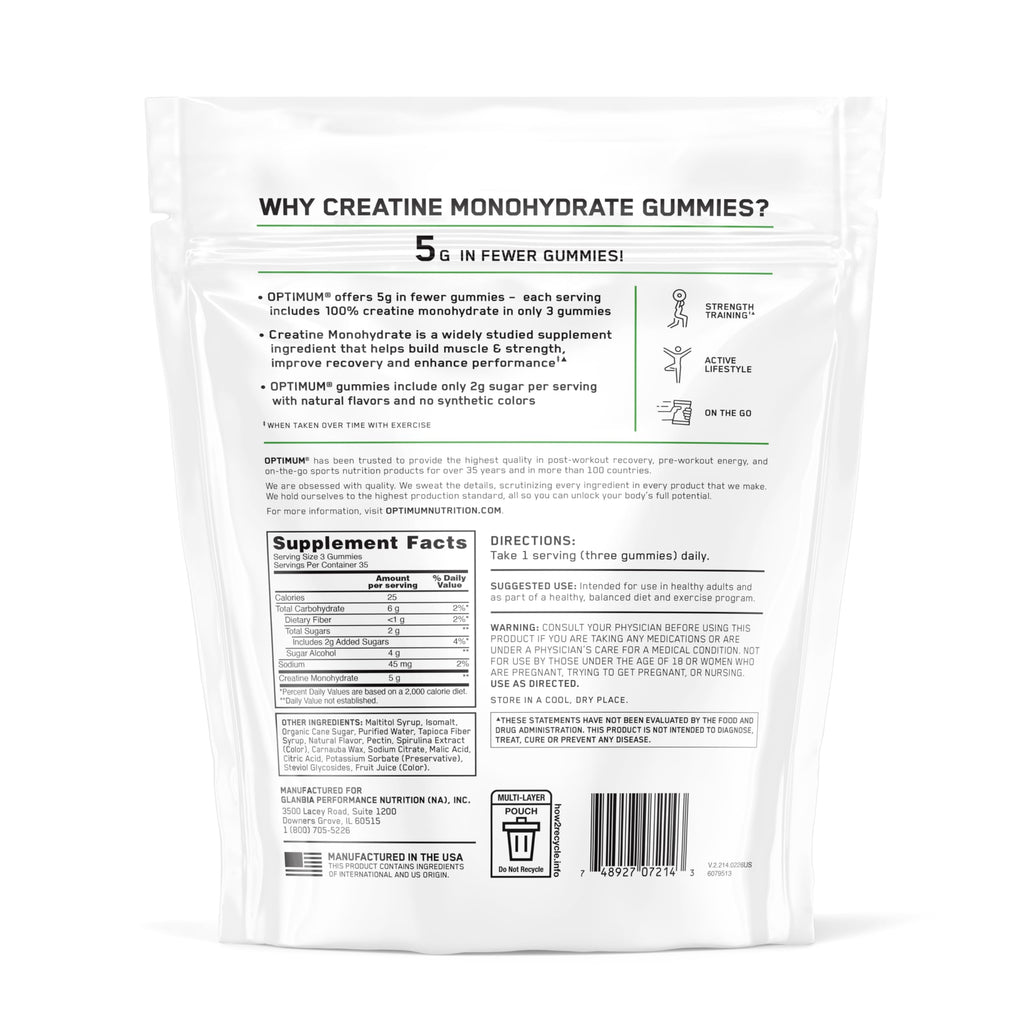 Optimum Nutrition Creatine Monohydrate Gummies | Performance

