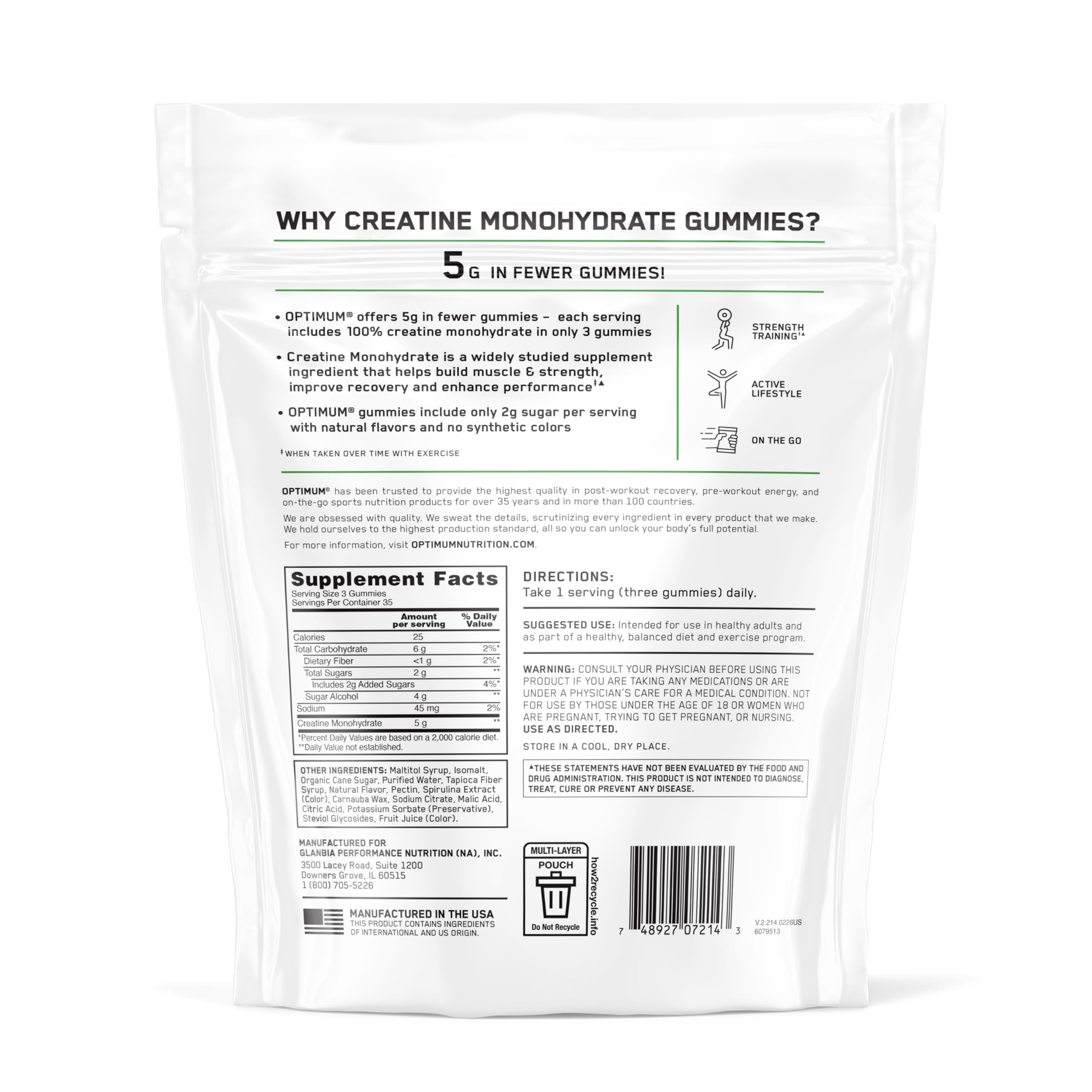 Optimum Nutrition Creatine Monohydrate Gummies | Performance


