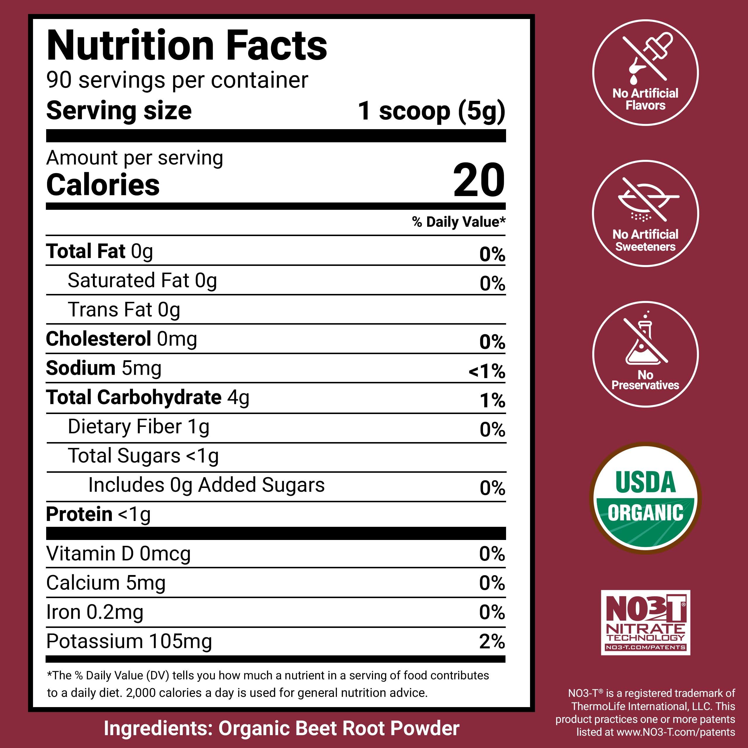 Force Factor Total Beets Organic Beetroot Powder

