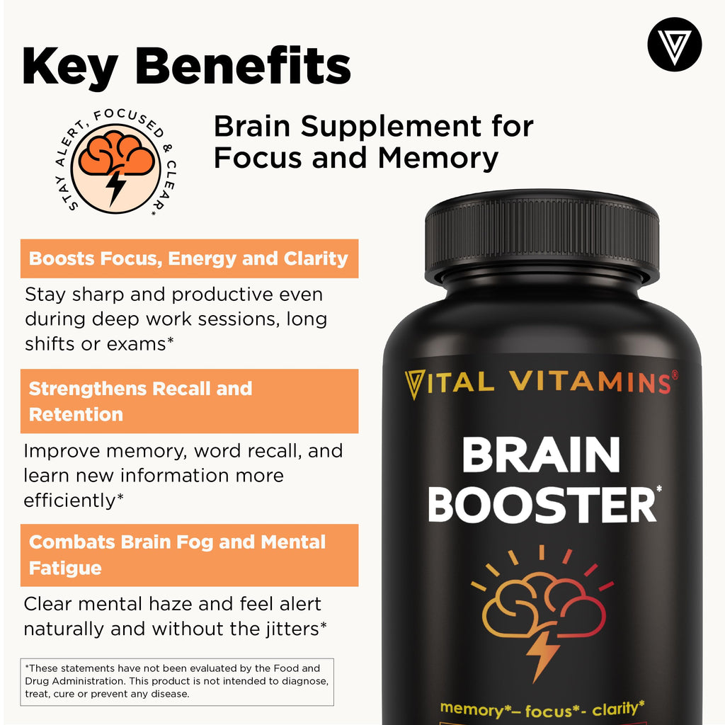 Vital Vitamins Brain Supplements Bacopa Monnieri Memory

