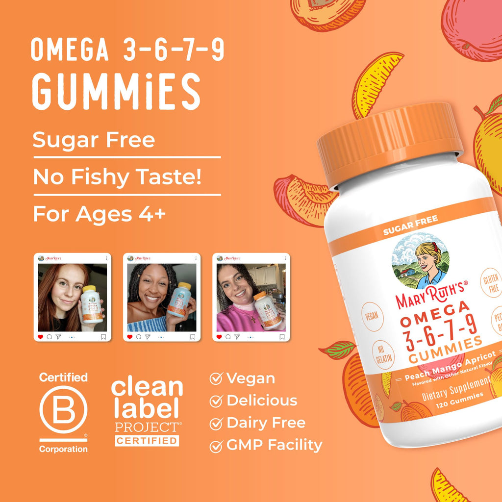 MaryRuth Organics Vegan Omega 3-6-7-9 Gummies

