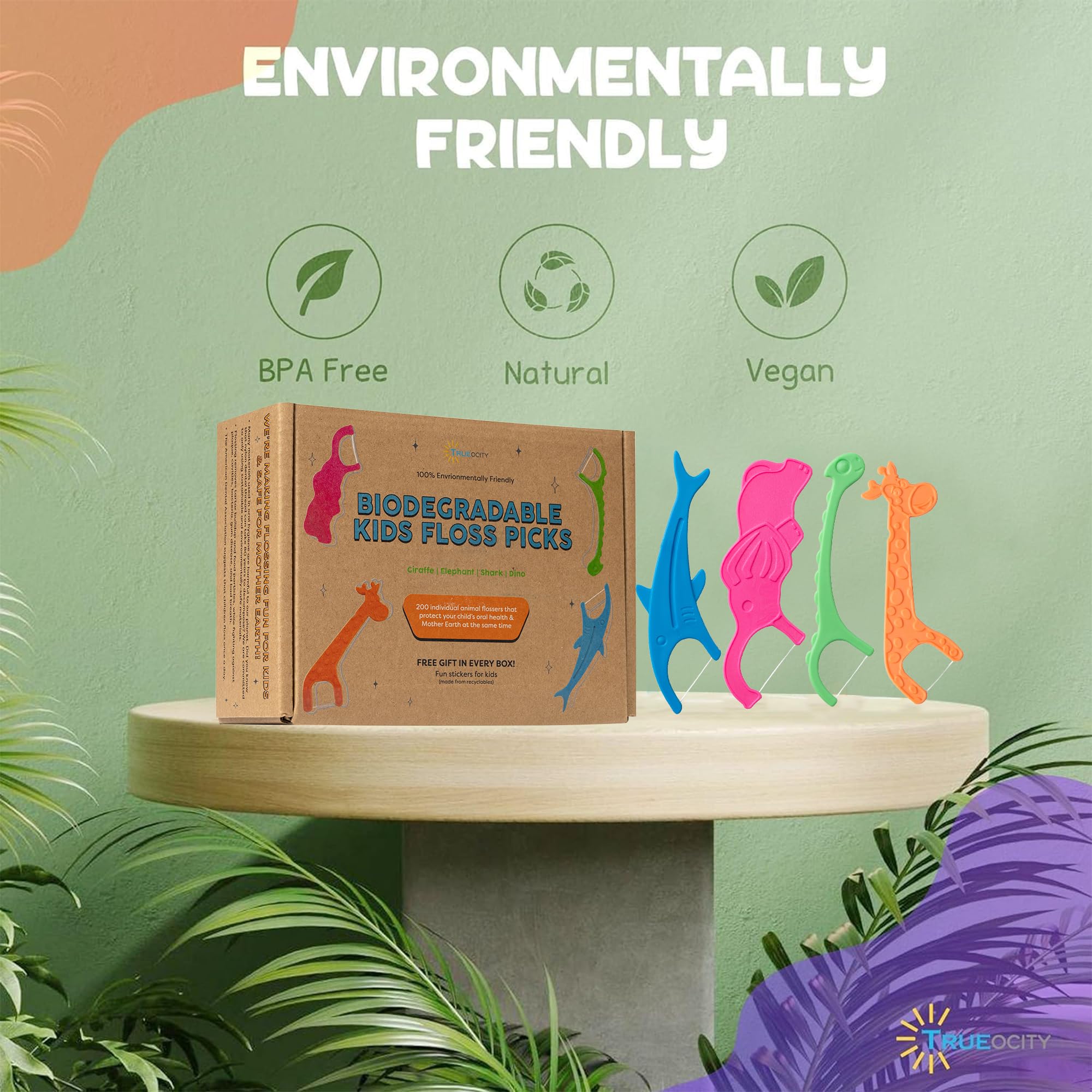 Biodegradable Kids Flossers | Fluoride-Free Dental Picks


