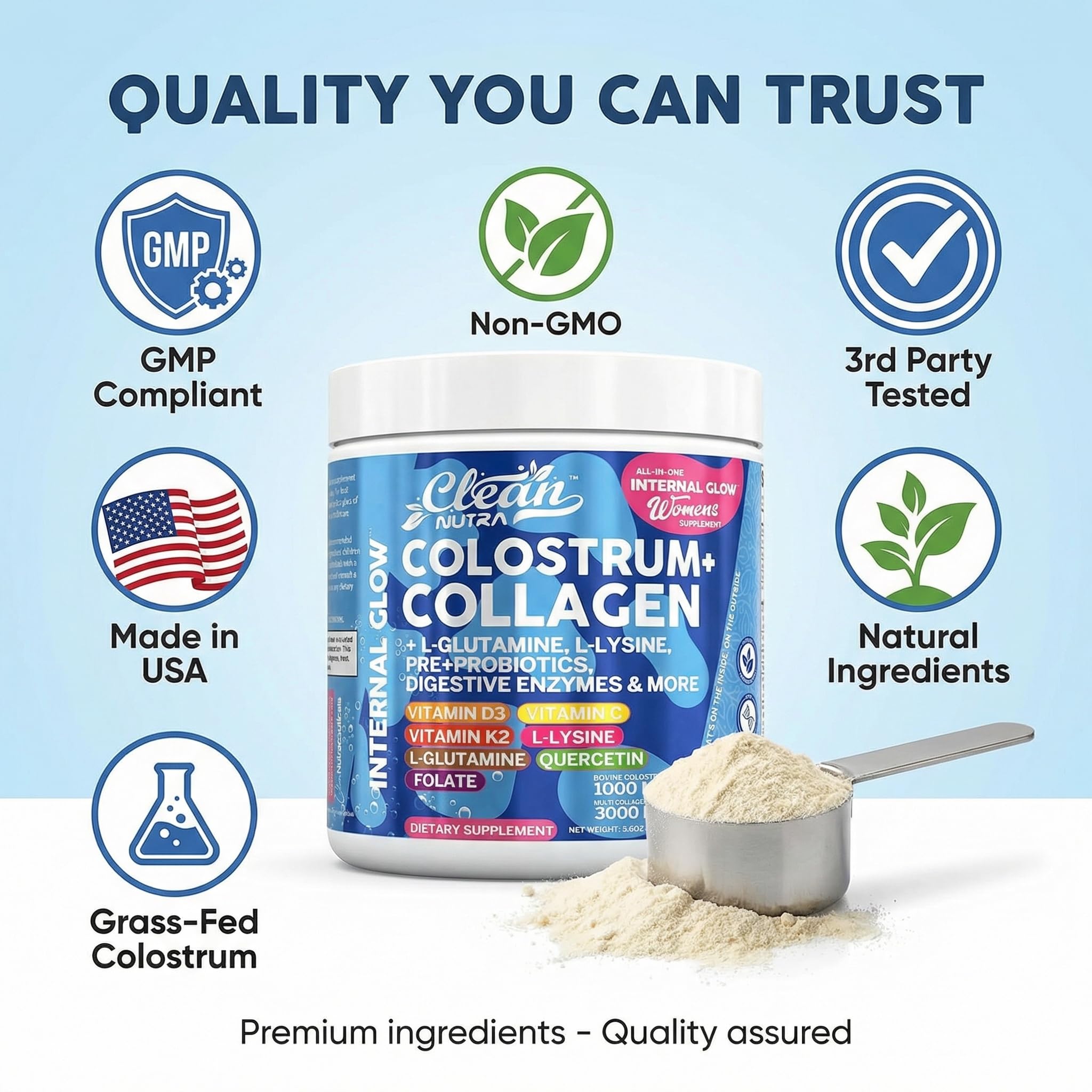 Clean Nutra Colostrum Powder for Gut Health

