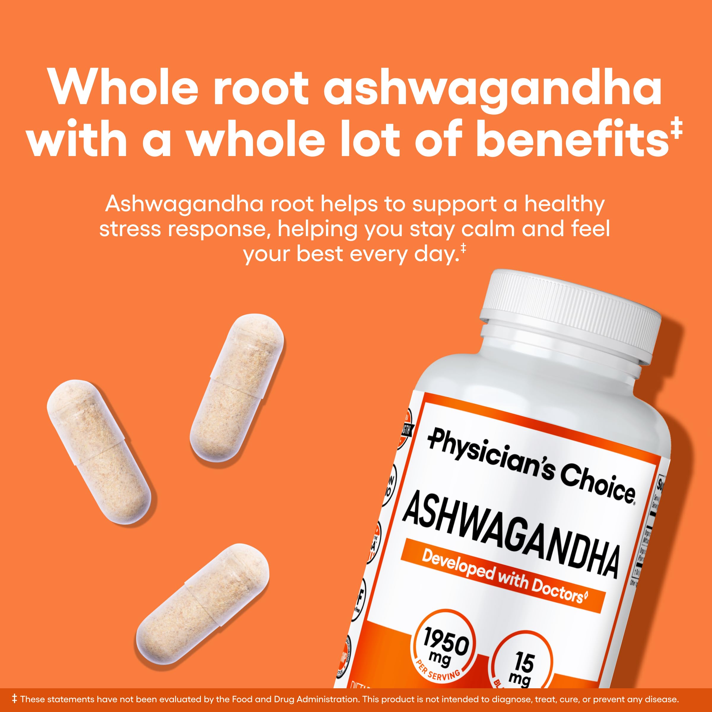 Physician's Choice Ashwagandha Root Powder with Black Pepper

