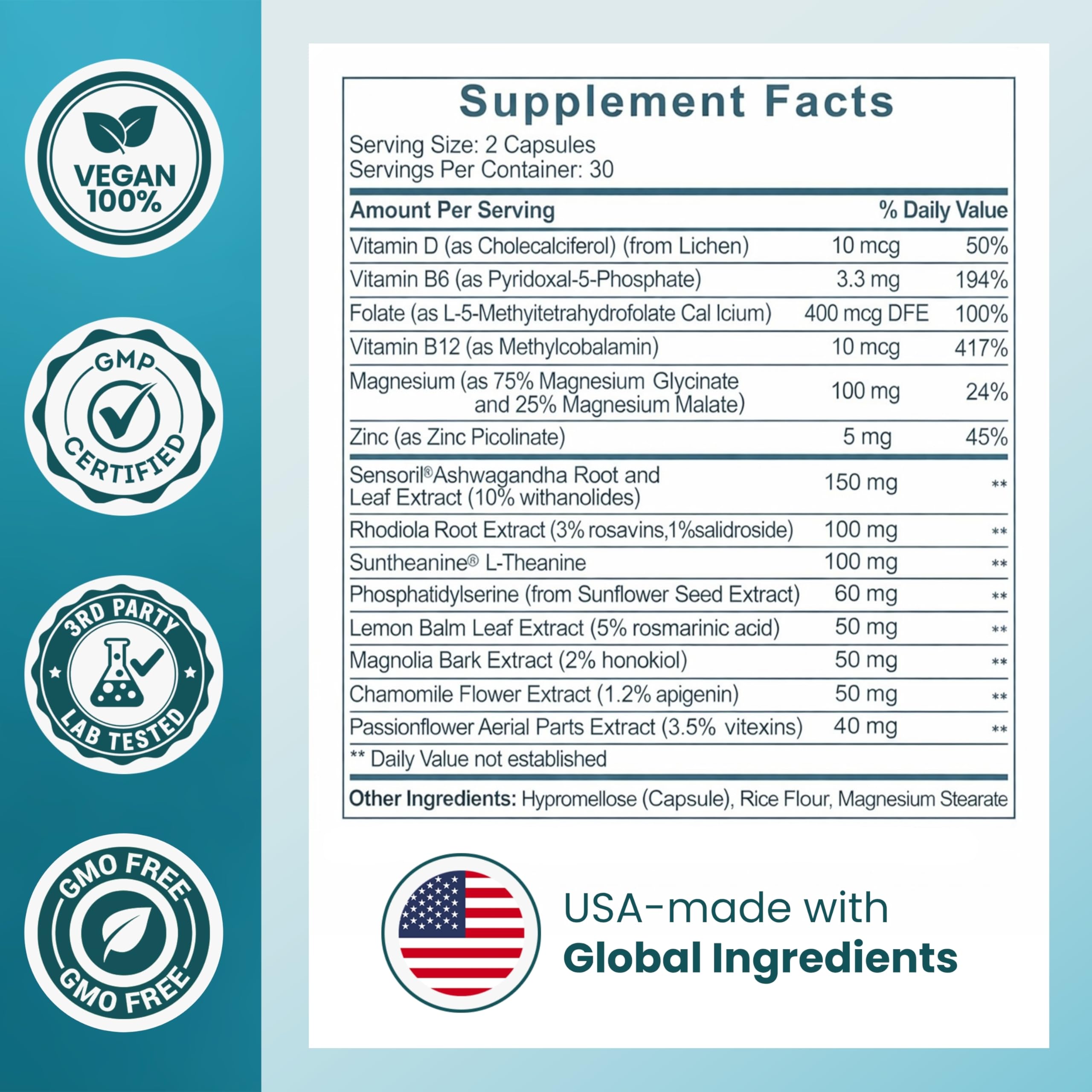 OmniCalm Cortisol Support Supplement | Stress & Sleep

