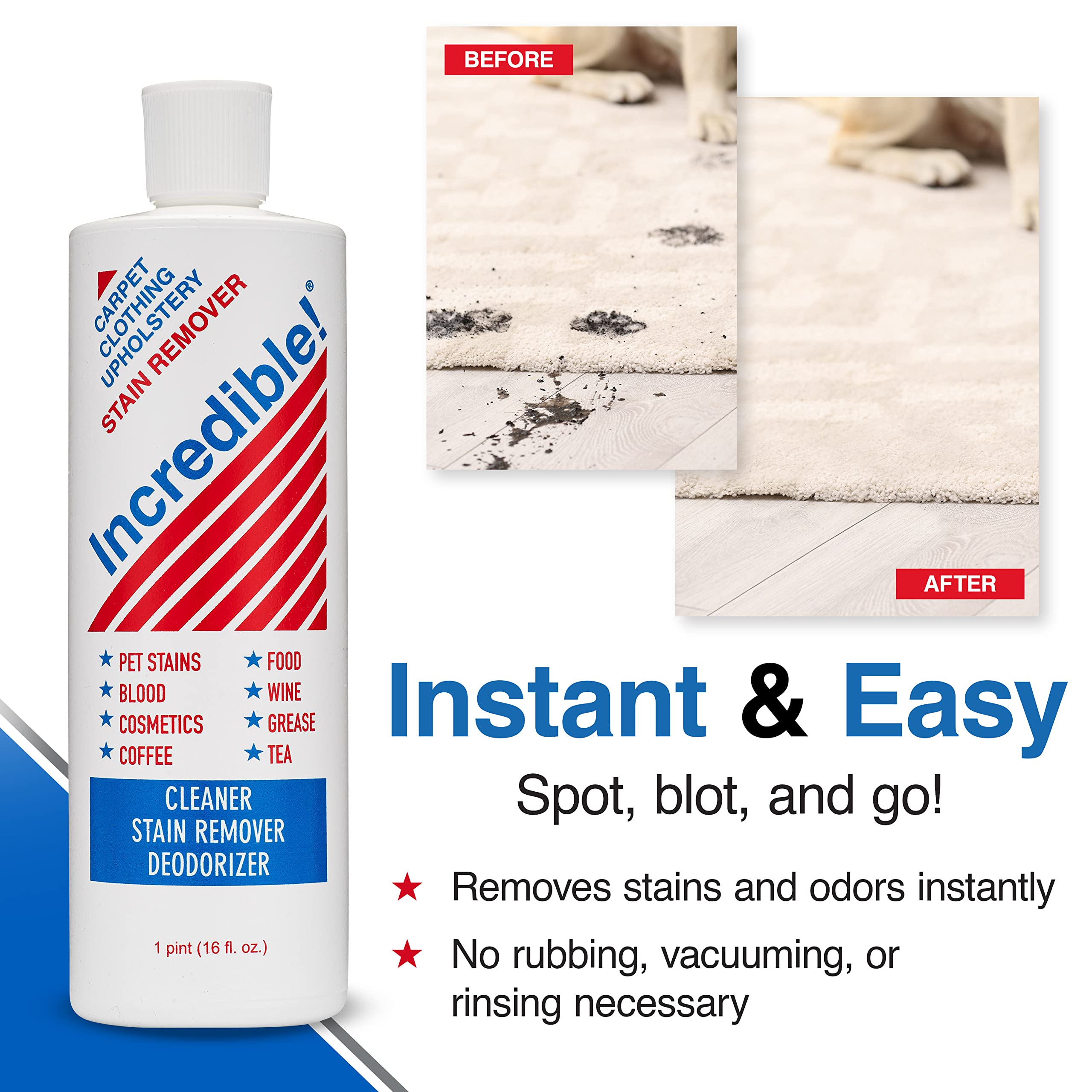 Incredible Stain Remover - Instant Spot & Odor Eliminator

