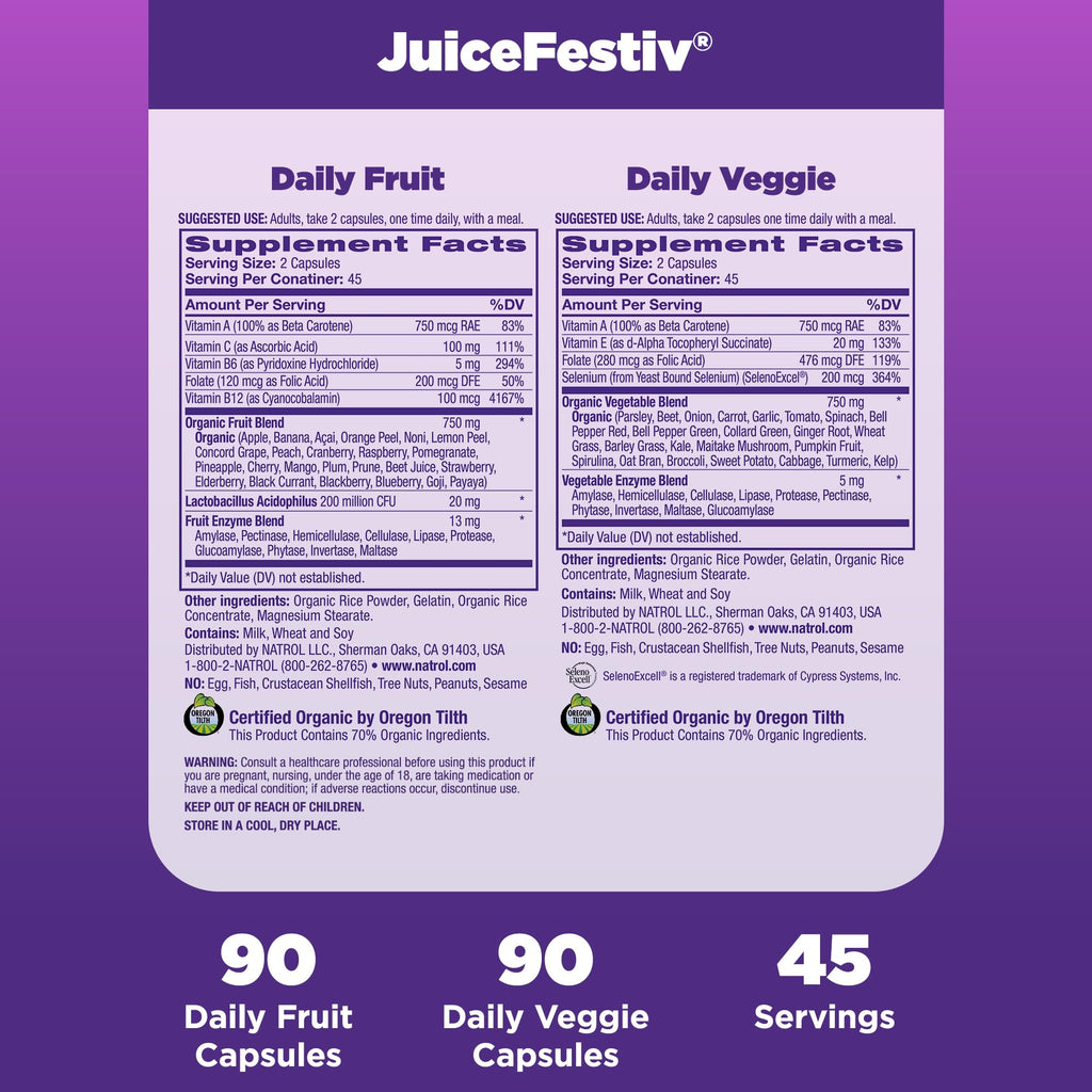 Natrol JuiceFestiv Daily Fruit & Veggie Supplements

