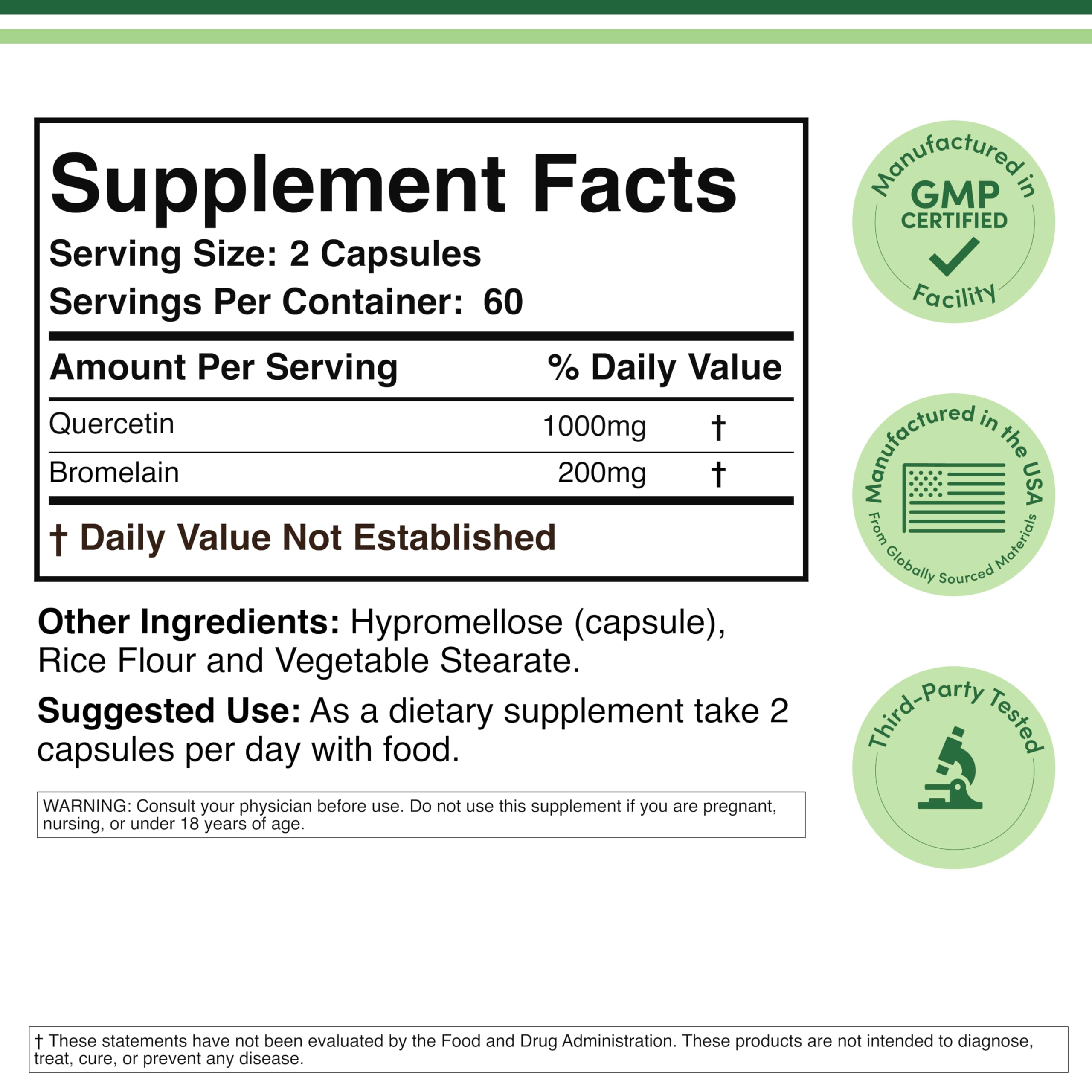 Quercetin with Bromelain by Double Wood | Immune Support

