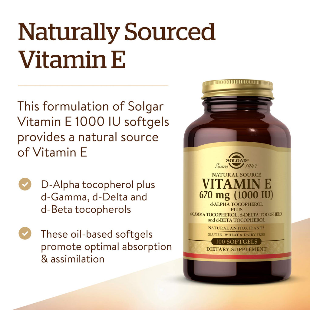 Solgar Vitamin E Softgels 670 mg – Natural Antioxidant

