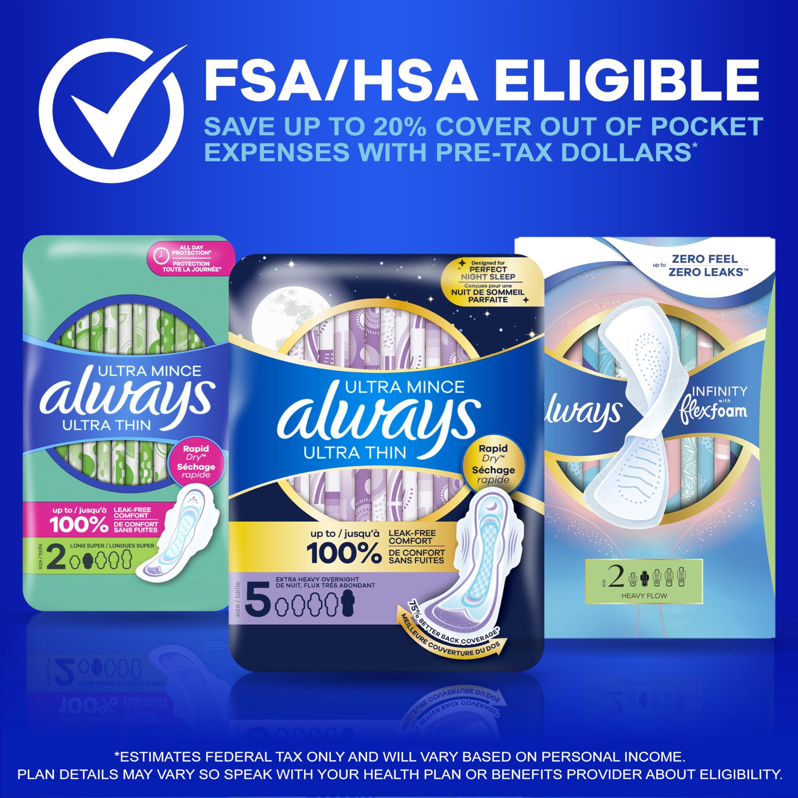 Always Ultra Thin Pads with Wings Leak-Free Protection

