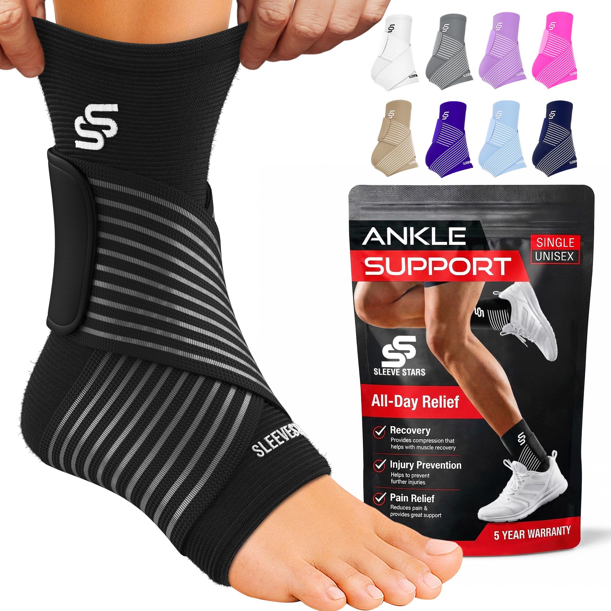 Sleeve Stars Ankle Brace for Men & Women| Adjustable Support

