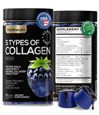 Collagen Gummies Sugar Free with Multi-Collagen, Keratin, Hyaluronic Acid & Vitamin C & Zinc

