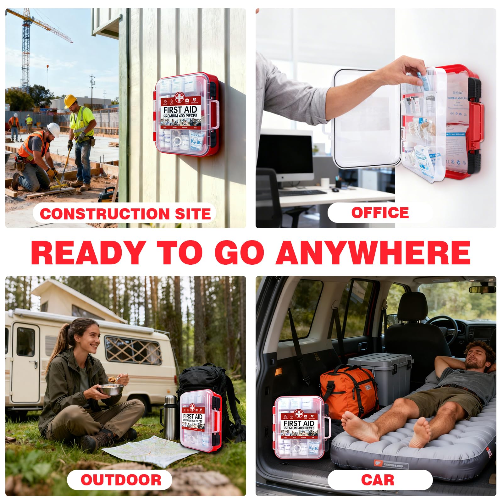 First Aid Kit with Organized Storage for Versatility

