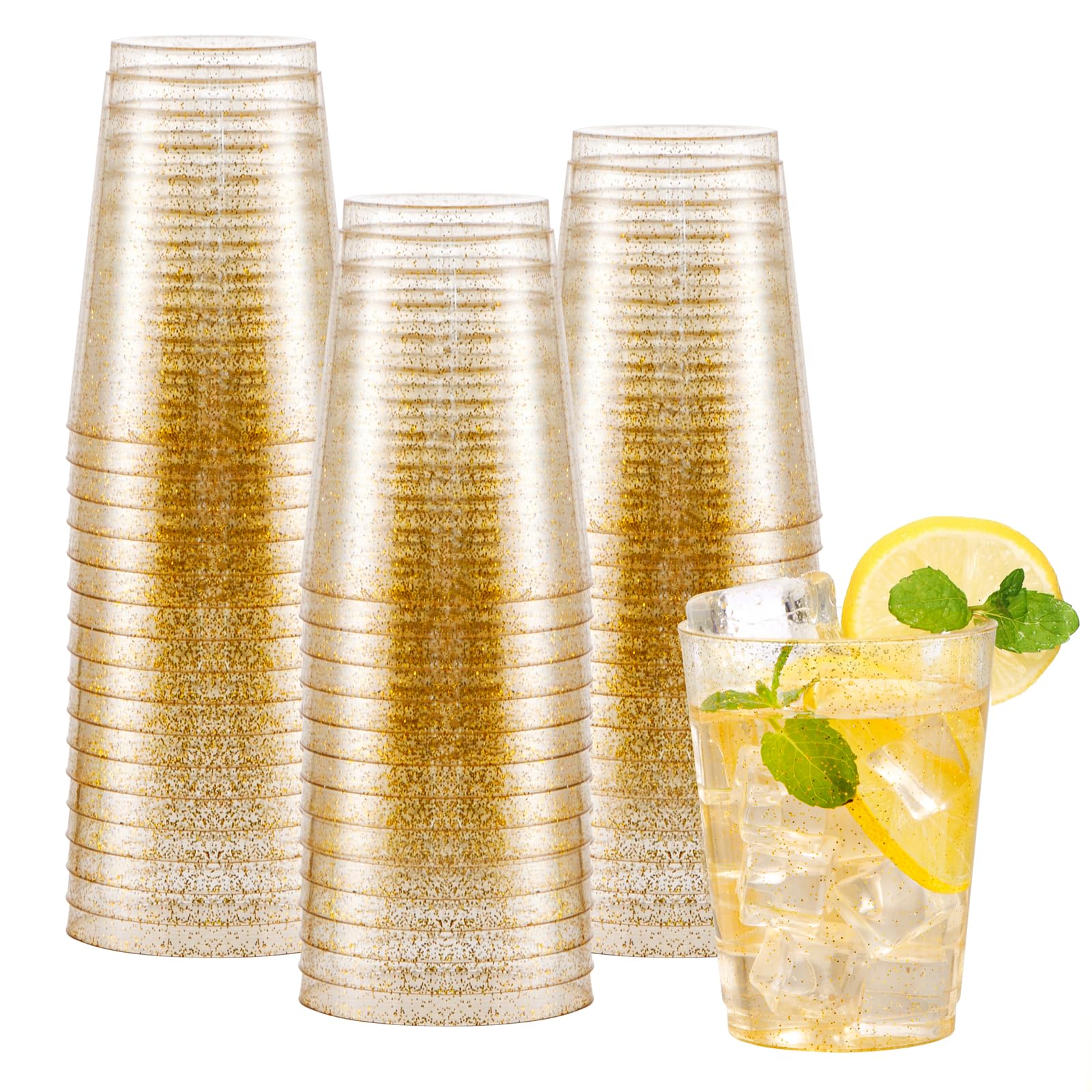 Decorative Rim Disposable Plastic Cups – BPA-Free, Food-Grade