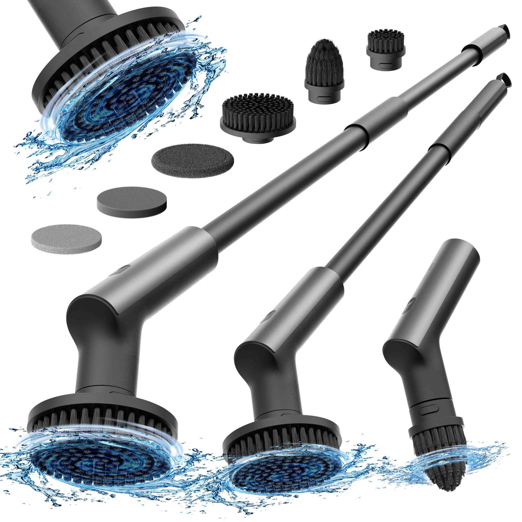 HOTO Cordless Spin Scrubber IPX7 Waterproof Long Handle

