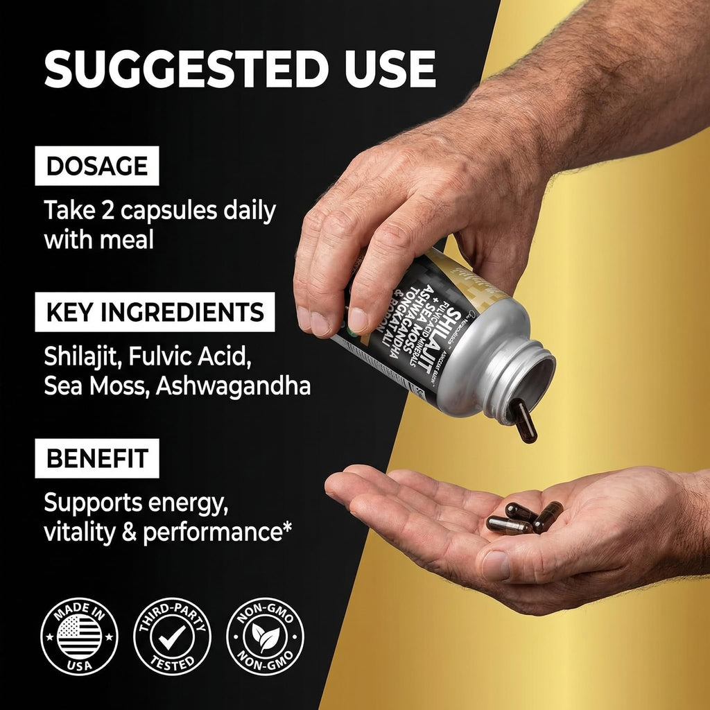 Clean Nutraceuticals Shilajit Capsule with Sea Moss | Energy

