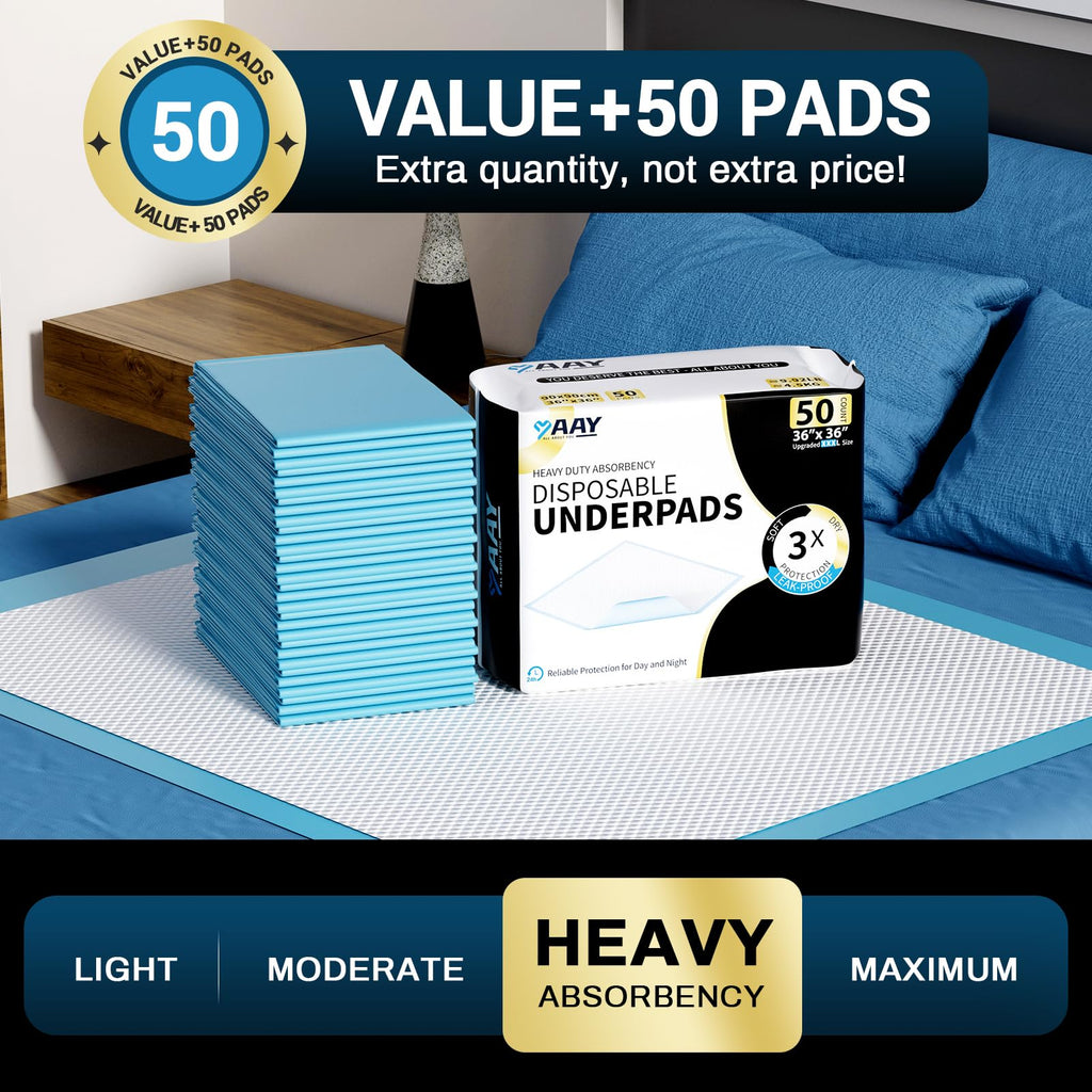 AAY Disposable Bed Pads | Incontinence Underpads

