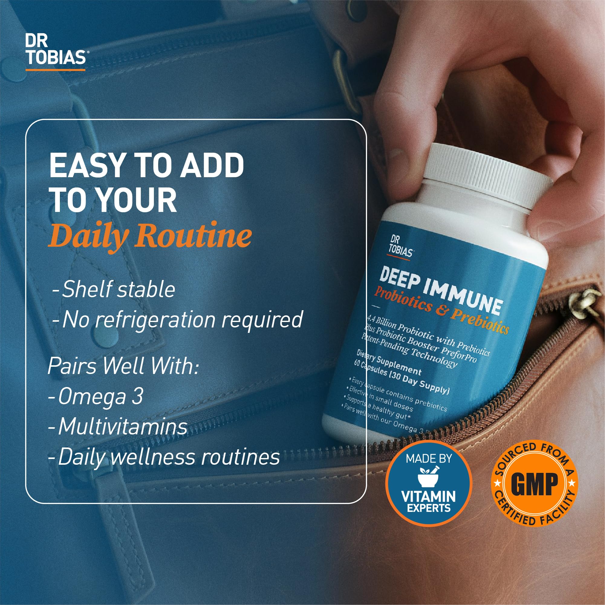 Dr. Tobias Deep Immune Probiotic + Prebiotic | Immune & Gut

