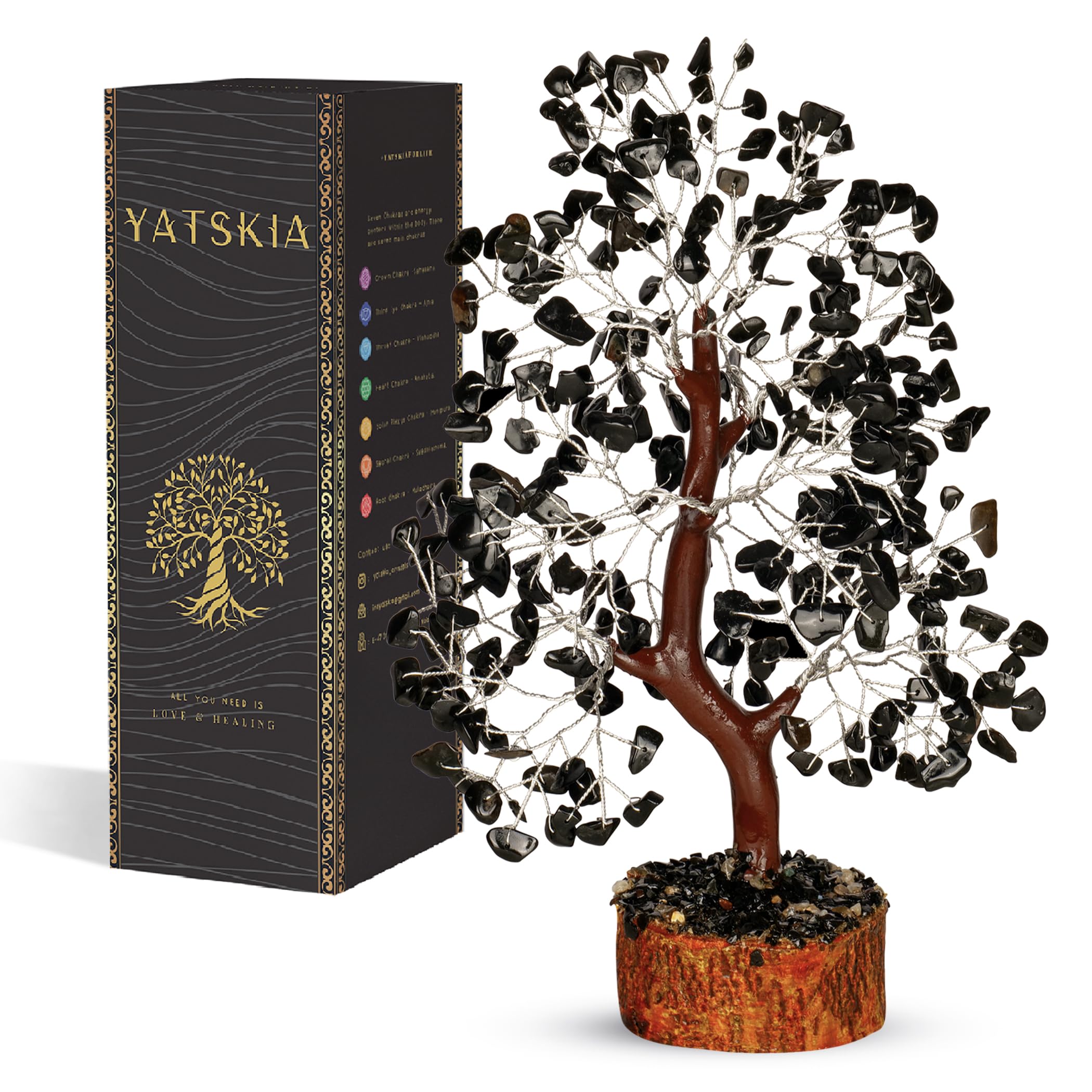 YATSKIA Crystal Tree Sculpture with Natural Crystals