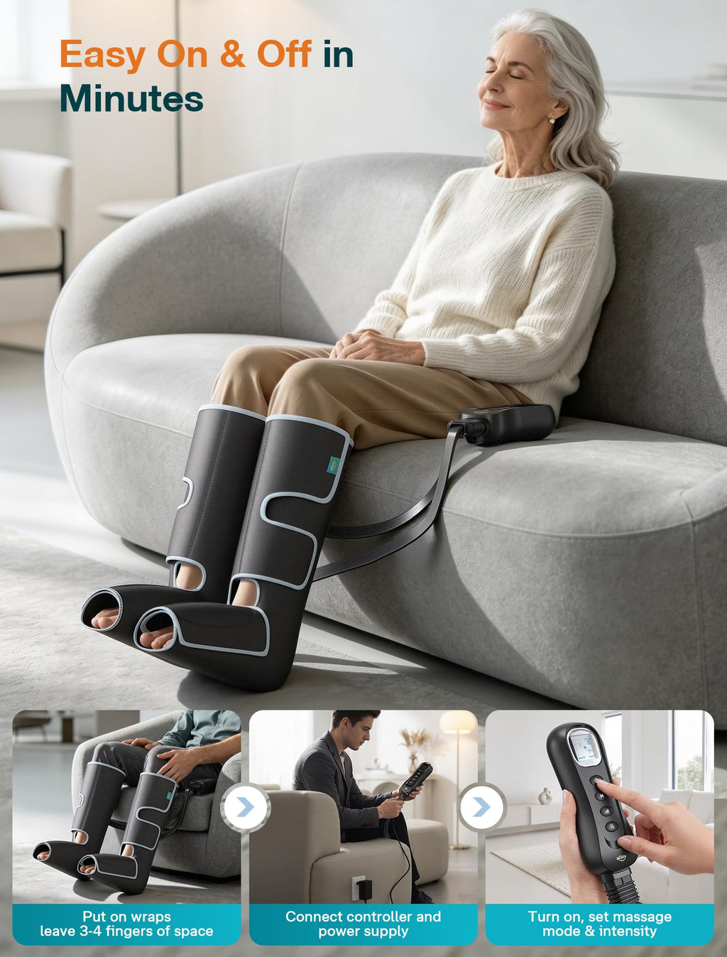 ALLJOY Leg Massager for Circulation and Pain Relief

