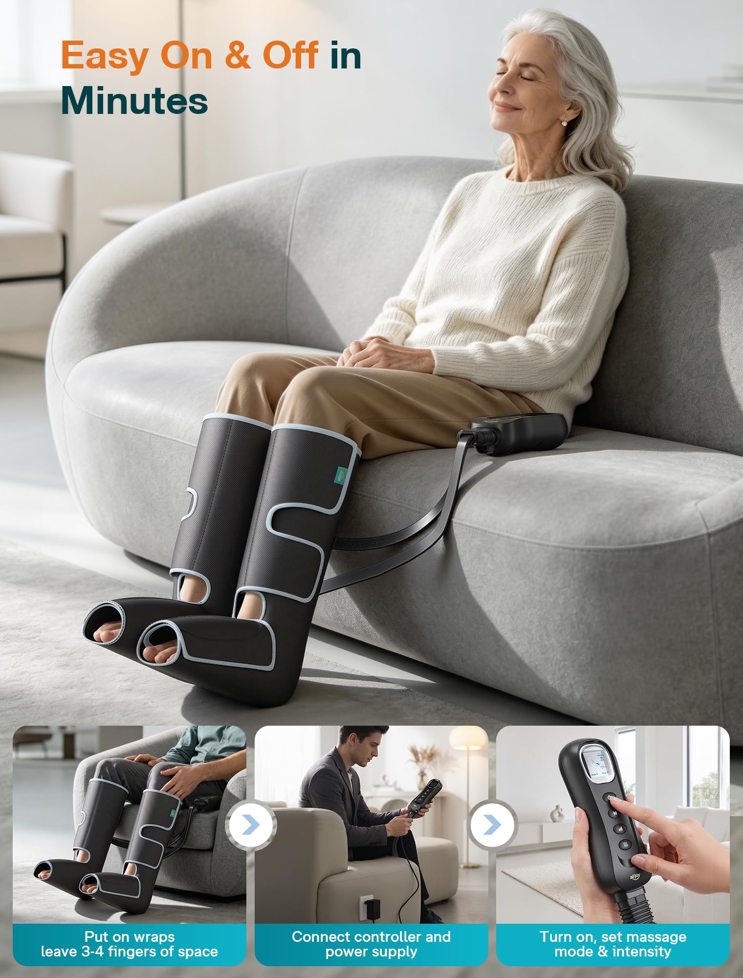 ALLJOY Leg Massager for Circulation and Pain Relief

