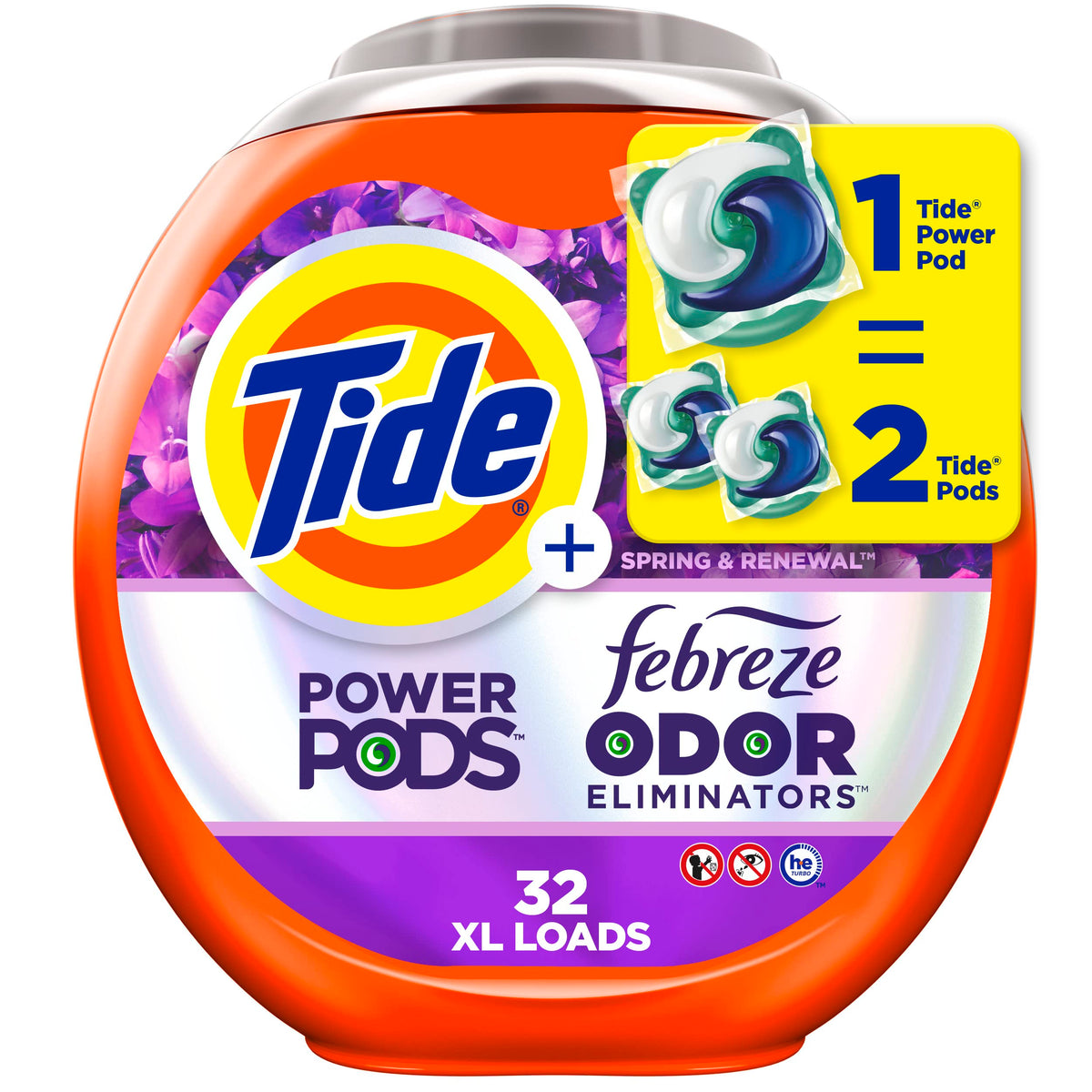 Tide Power Pods Febreze Odor Eliminators, Laundry Detergent