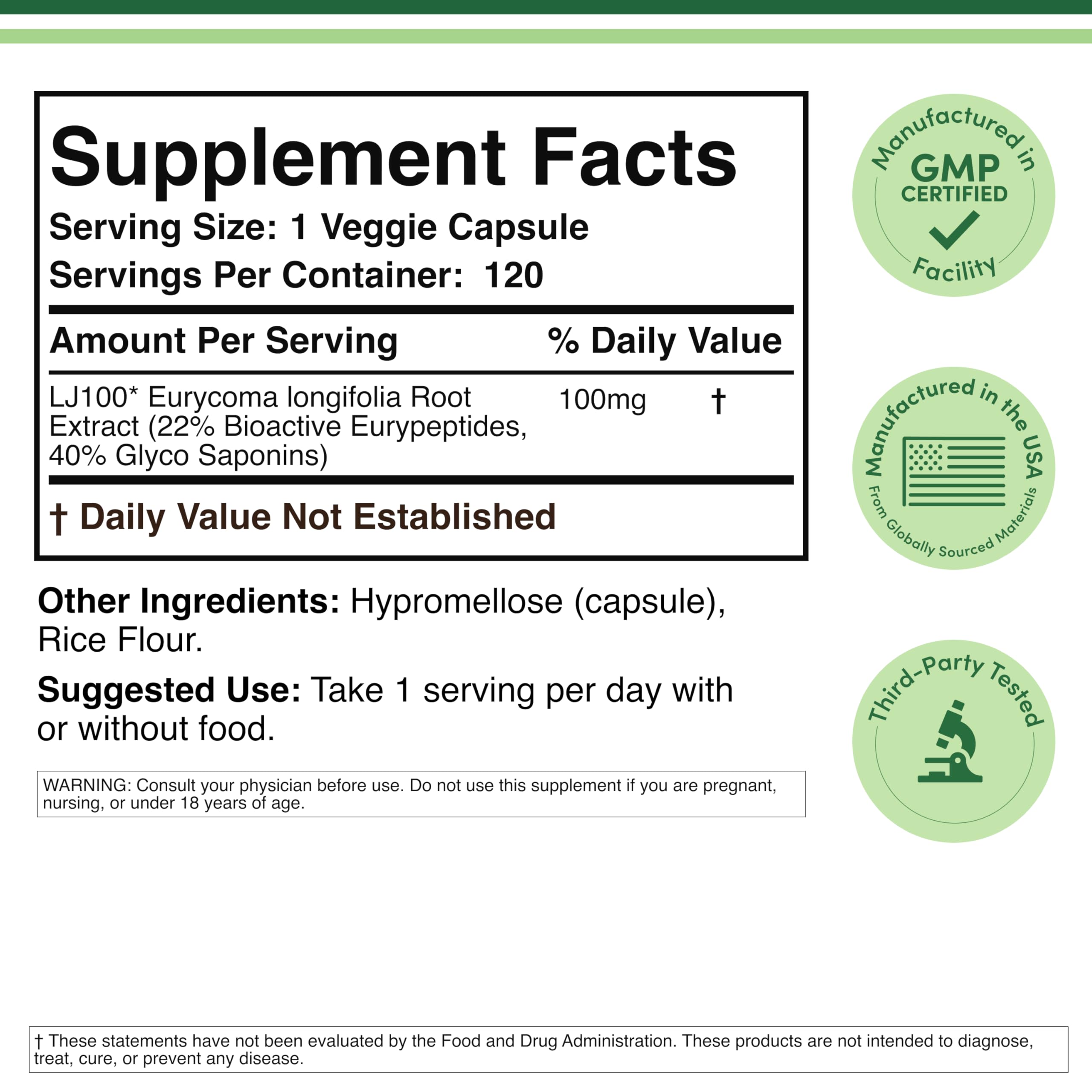 Tongkat Ali for Men Dietary Supplement

