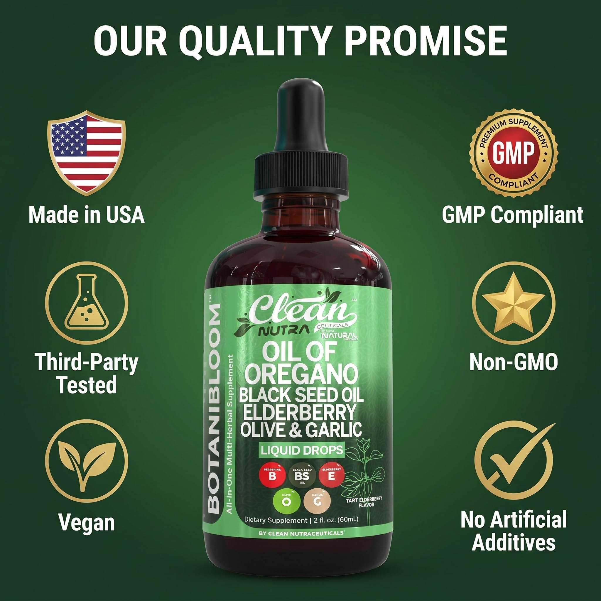 Clean Nutraceuticals Oil of Oregano Immune Support Liquid

