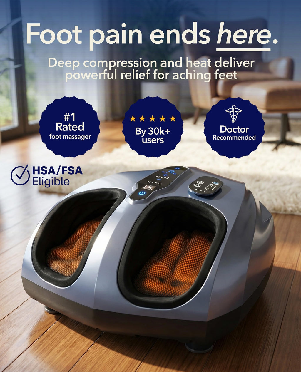 MIKO Foot Massager Deep Kneading Shiatsu

