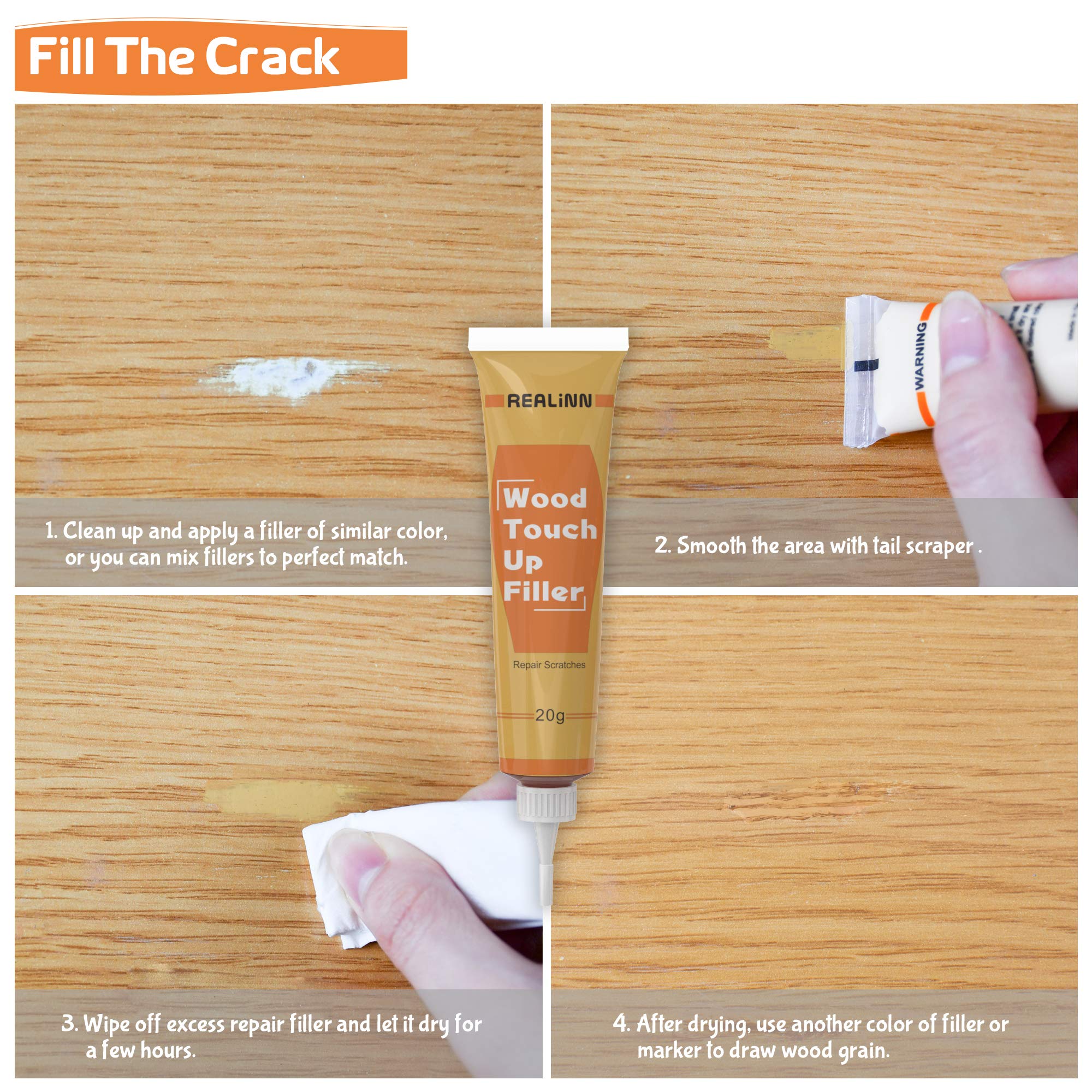 REALINN Wood Furniture Repair Kit - Restore Scratches

