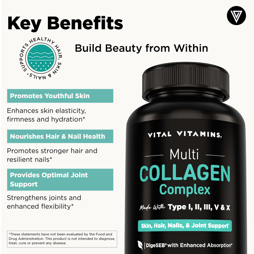 Multi Collagen Peptides Capsules by Vital Vitamins

