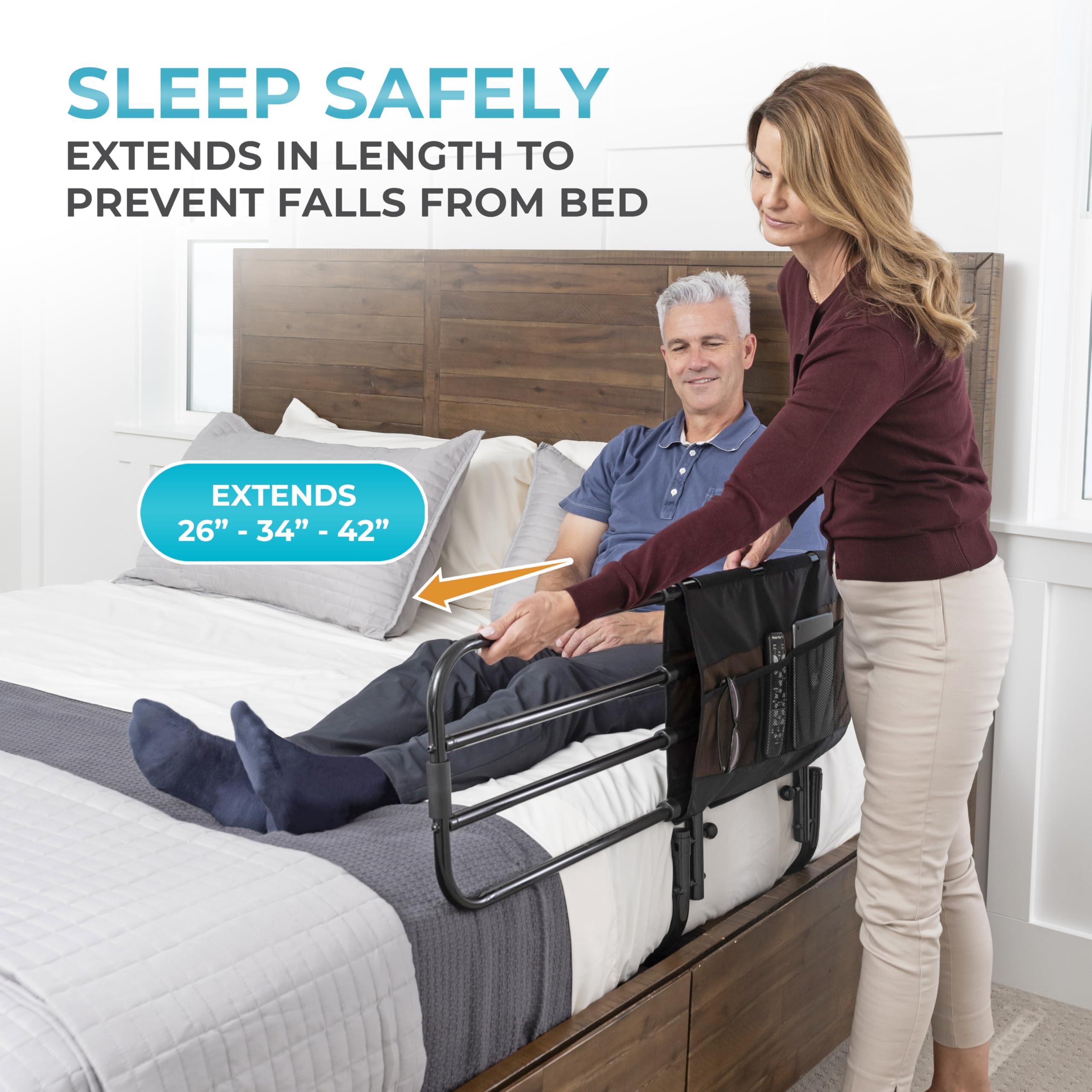 Stander EZ Adjust Bed Rail for Elderly Safety

