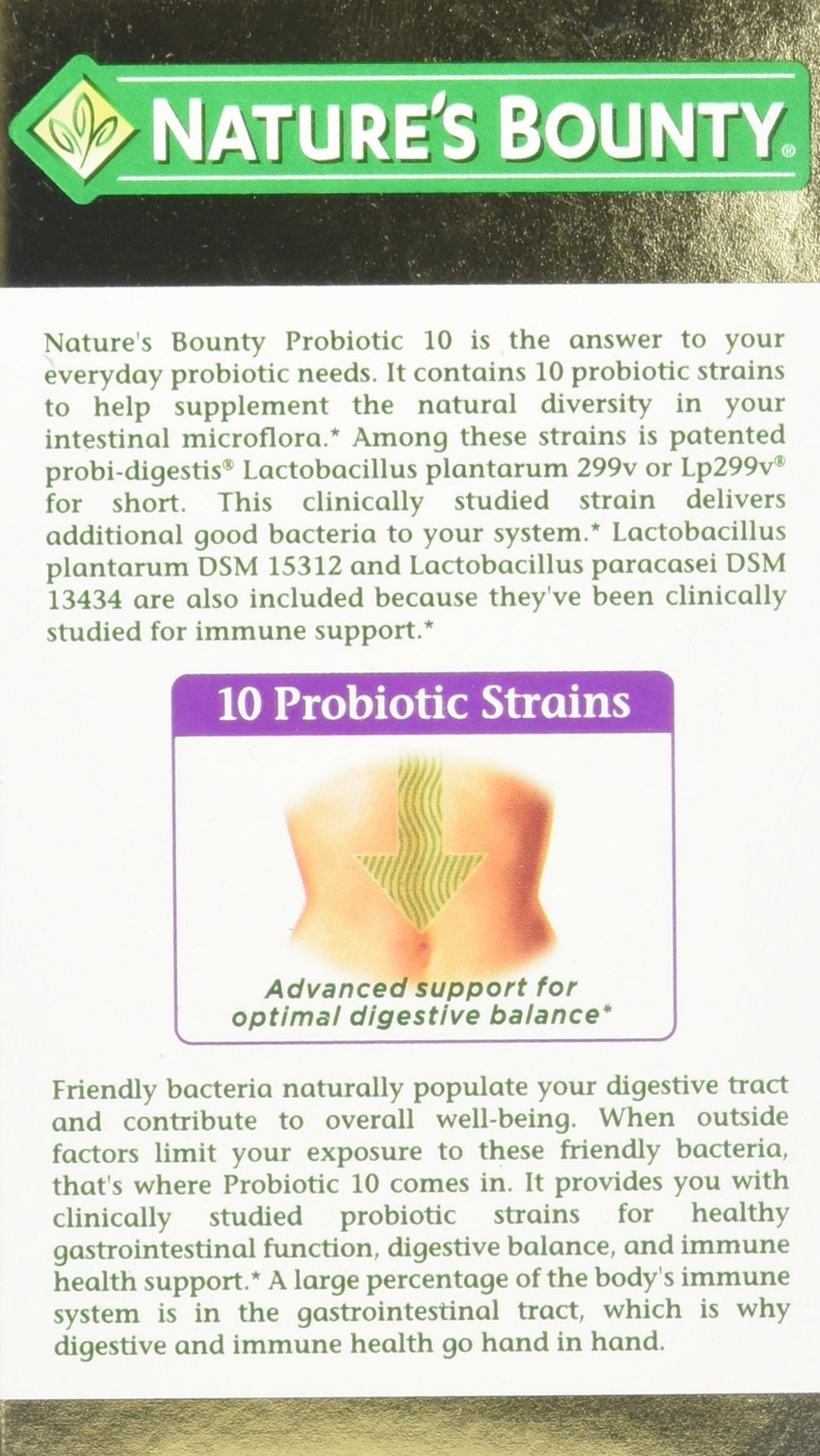 Nature's Bounty Probiotic Supplement for Digestive Health

