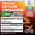 Organic Ceylon Cinnamon Capsules Extra Strength 1800mg

