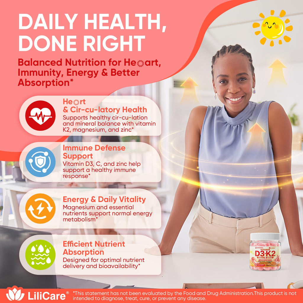 Vitamin D3 K2 Gummies for Bone Support – Vegan

