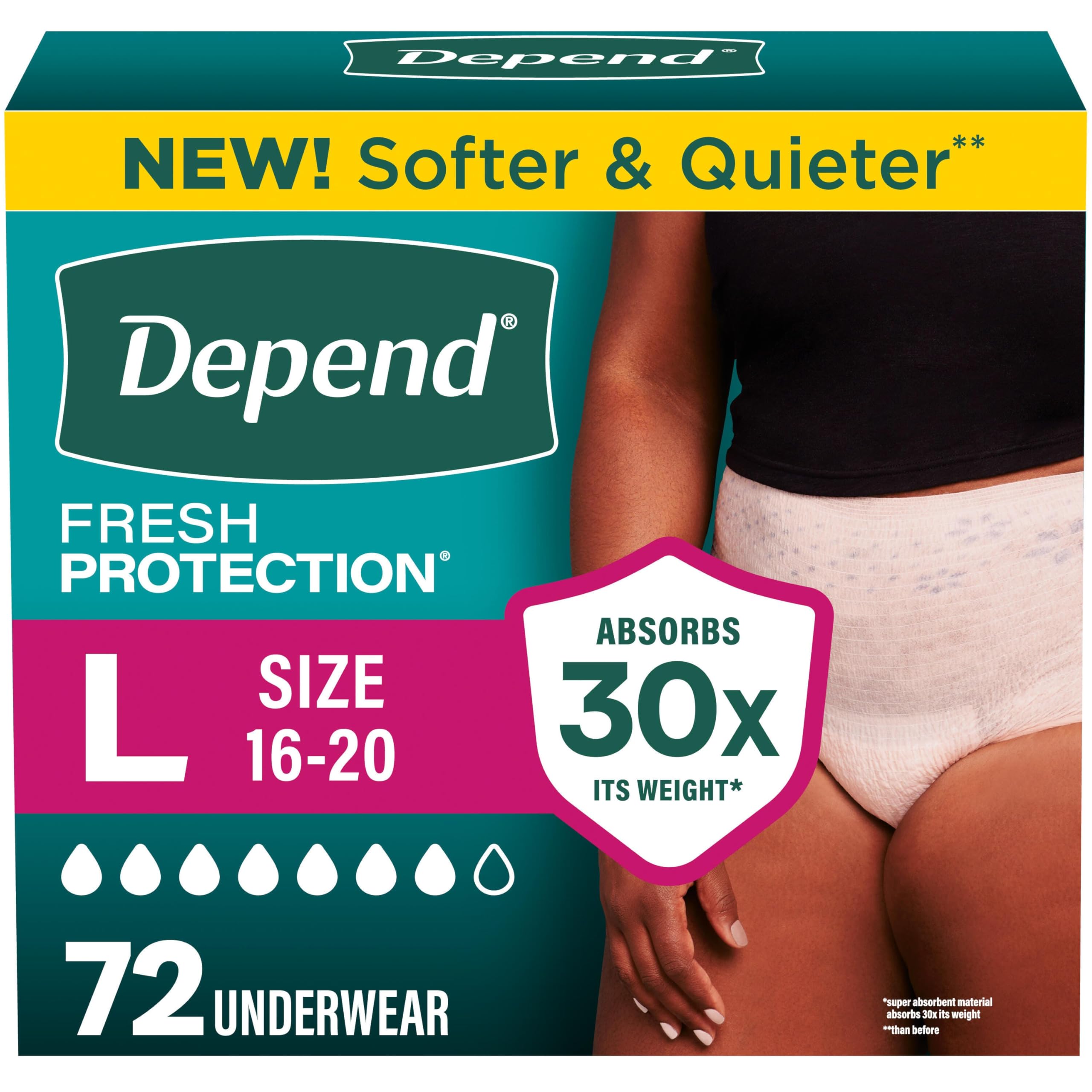 Depend Fresh Protection Women's Incontinence Underwear Maximum Absorbency