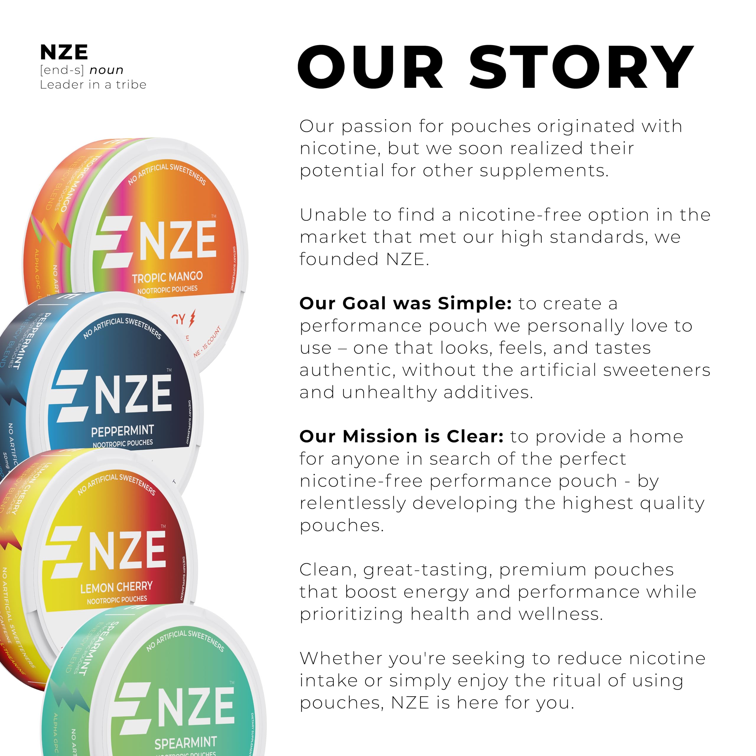 NZE Caffeine Nootropic Pouches - Energy & Focus

