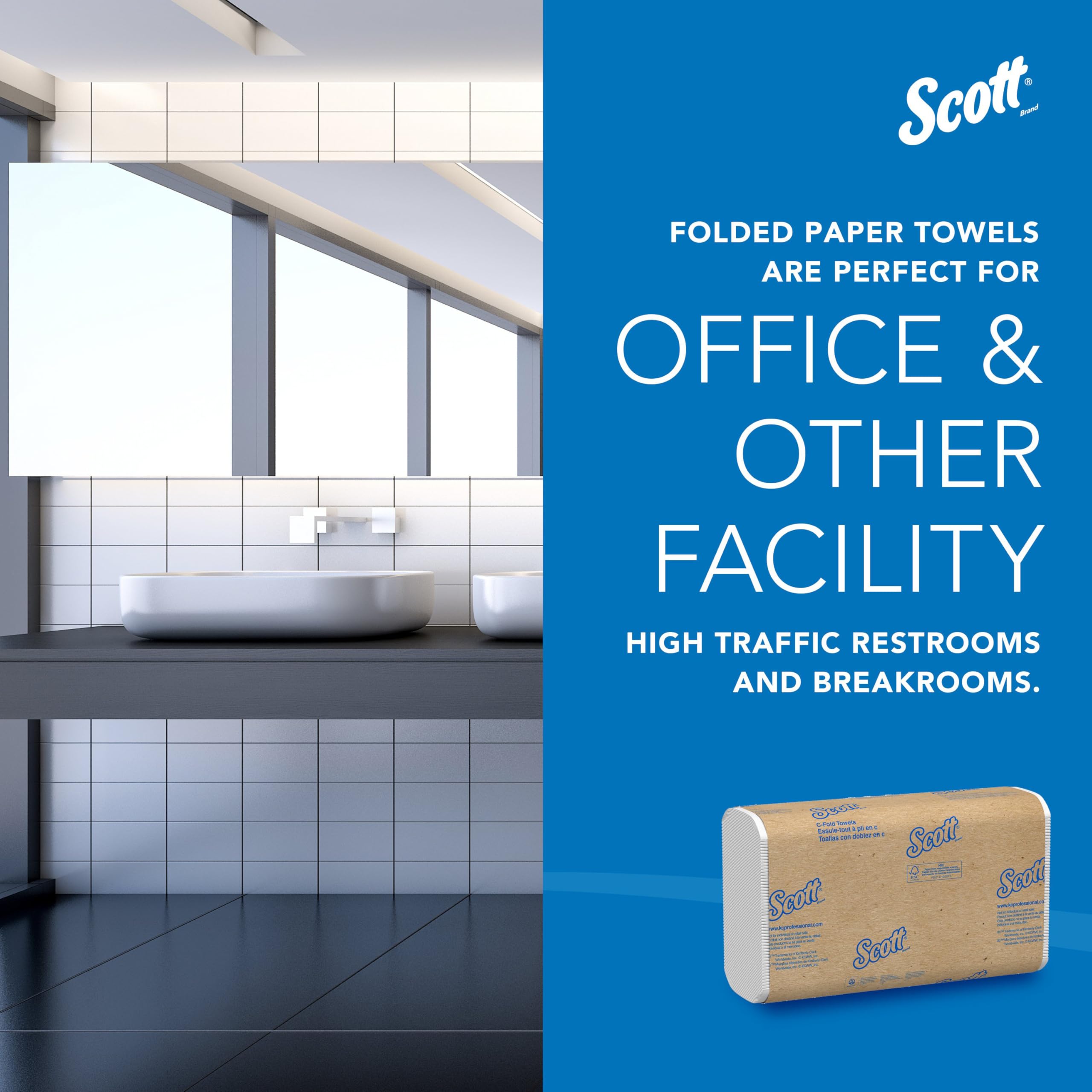 Scott Essential Folded Paper Towels for Commercial Use

