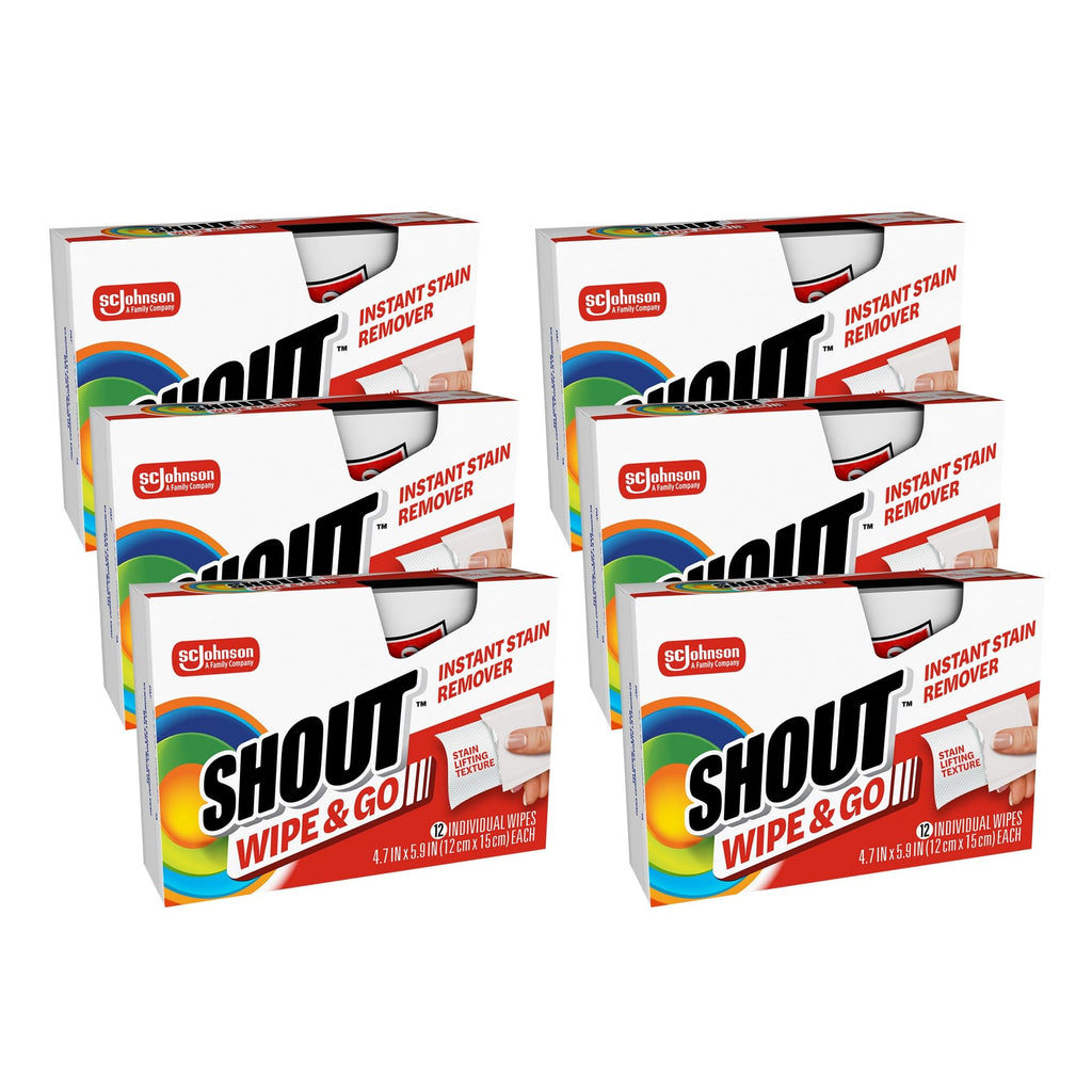 Shout Wipe & Go Stain Remover Wipes | No Wash

