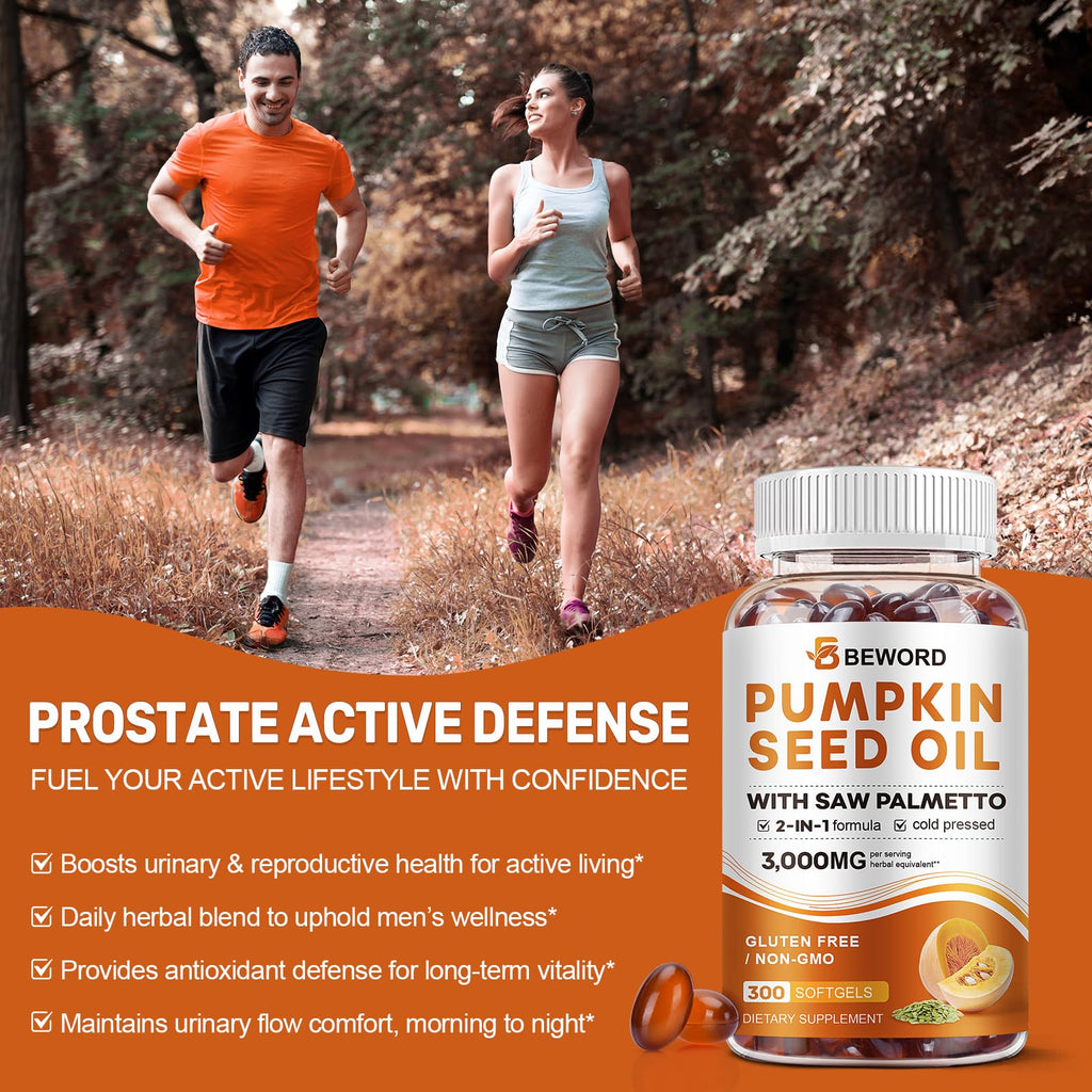BEWORD Pumpkin Seed & Saw Palmetto Capsules - Hair Prostate

