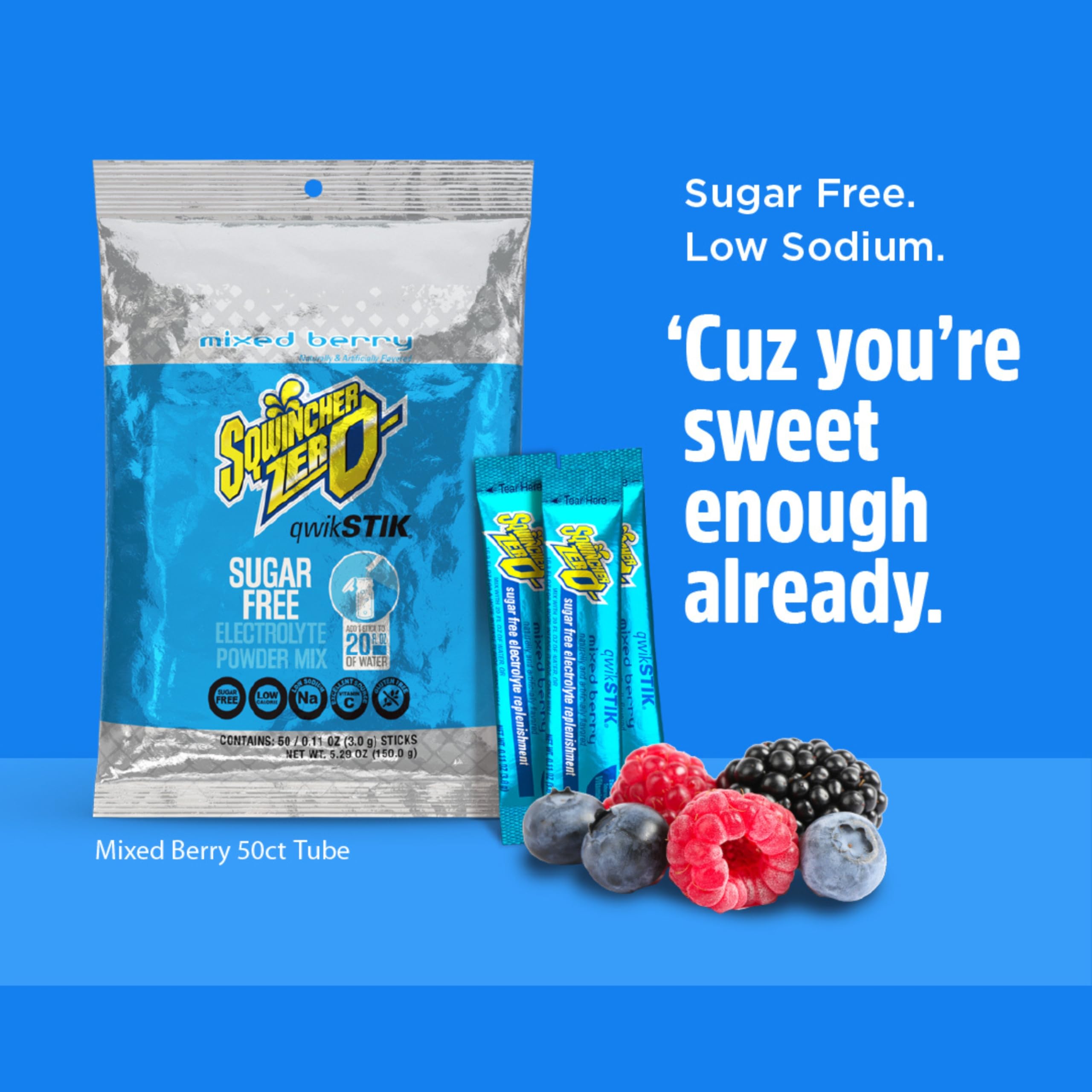 Sqwincher Zero Qwik Stik Electrolyte Hydration Drink Mix

