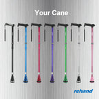 REHAND Folding Walking Cane with All-Terrain Base

