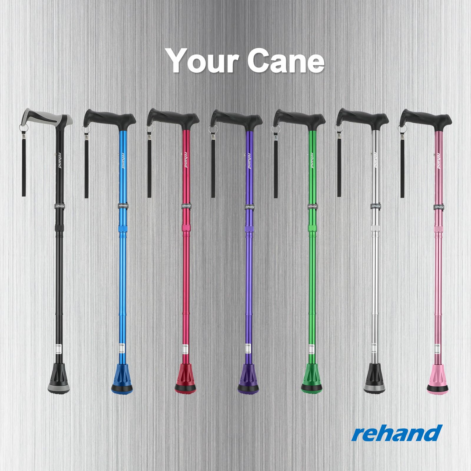 REHAND Folding Walking Cane with All-Terrain Base

