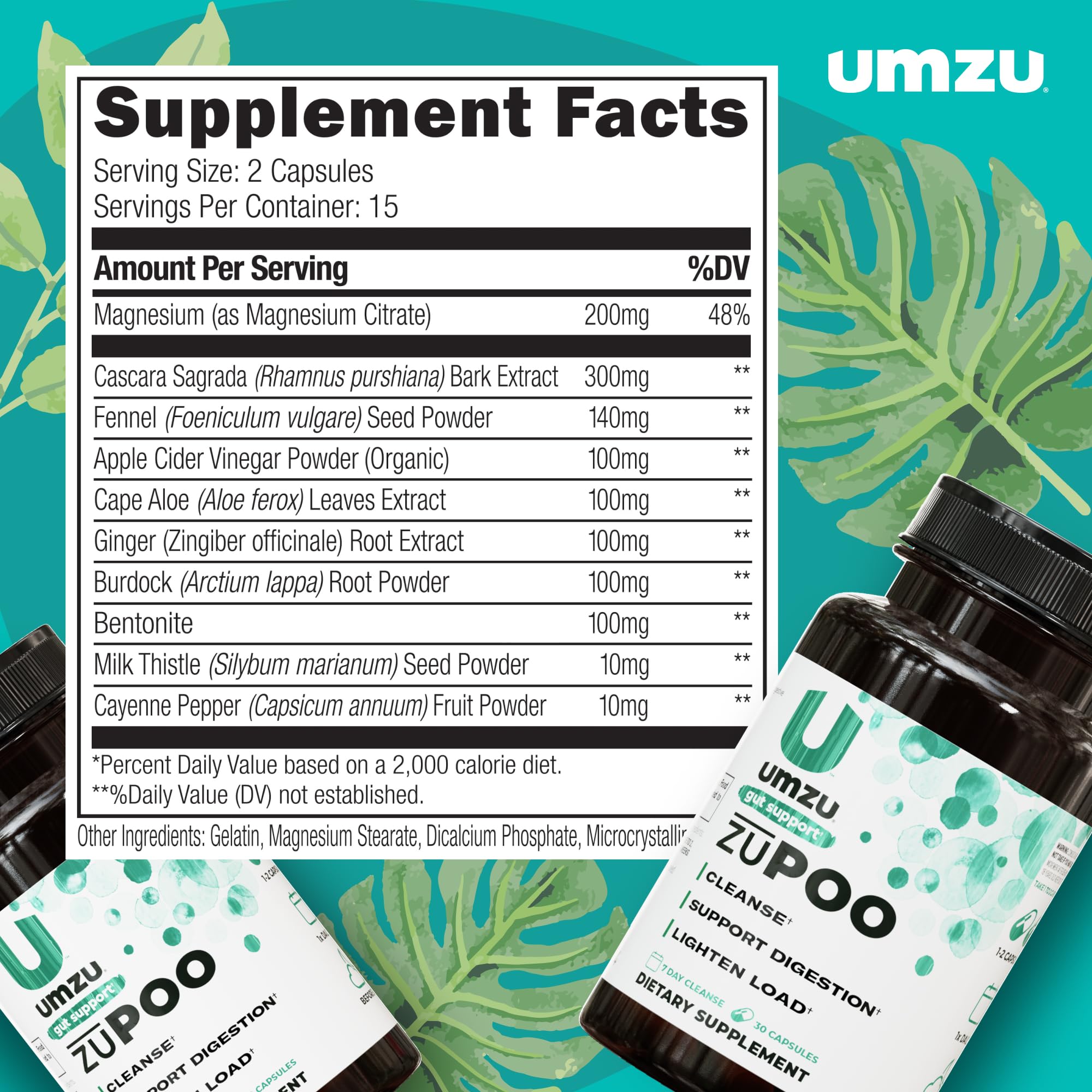 UMZU Gut Cleanse Detox Plant-Based Digestive Support

