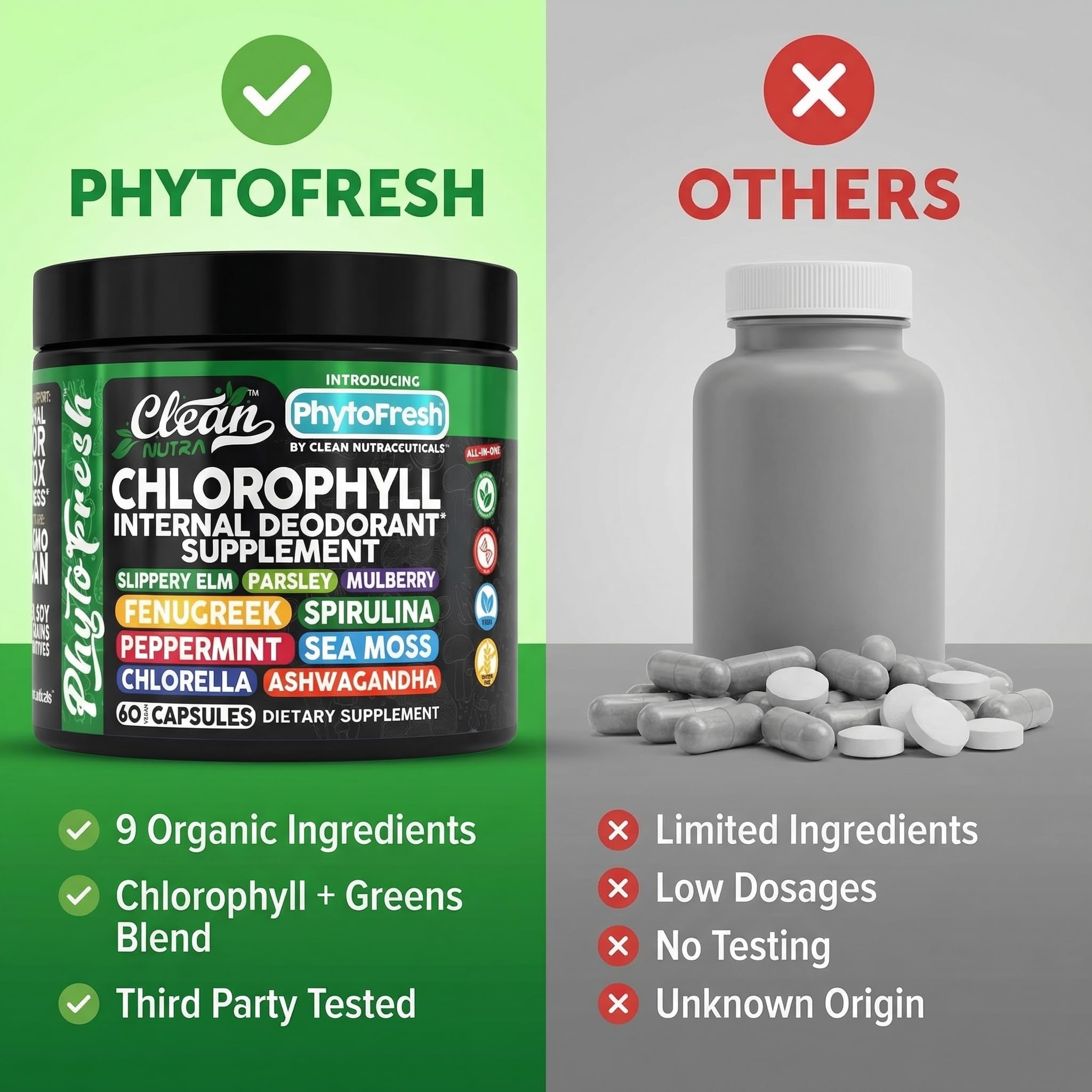 PhytoFresh Chlorophyll Capsules for Greens Detox

