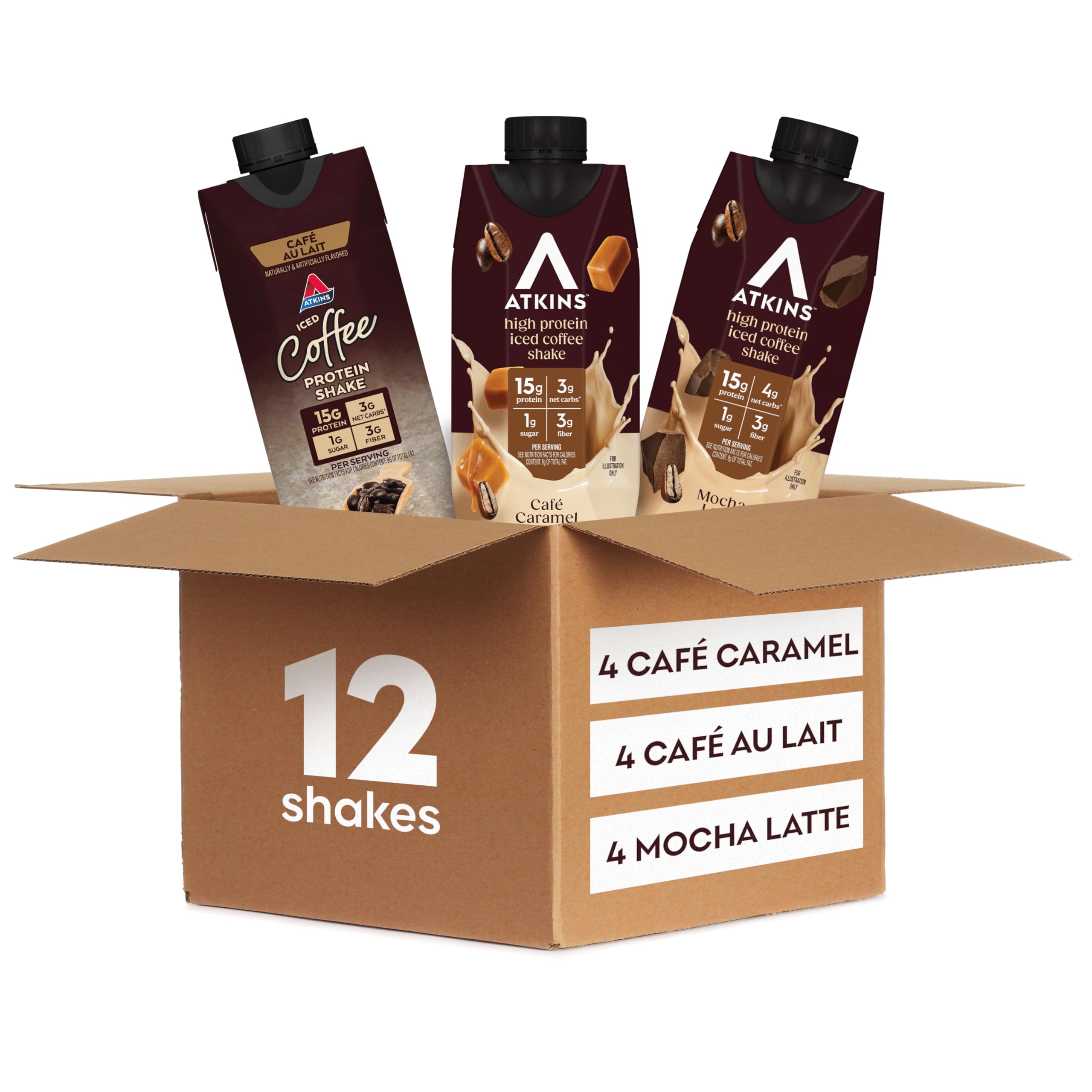 Atkins Ready-to-Drink Protein Shake, High Protein Low Carb Gluten Free